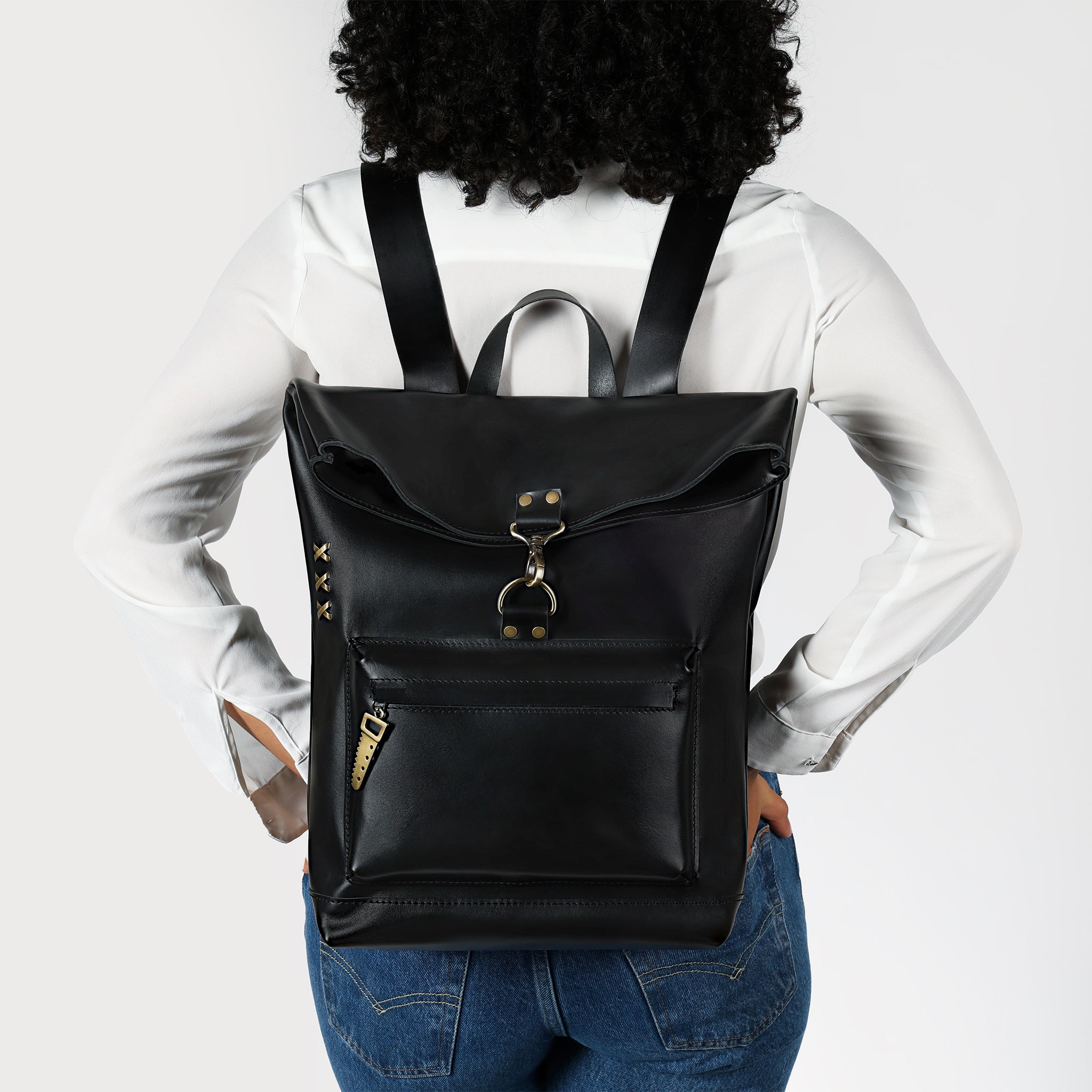 Roll-top Handcrafting Leather Women's Backpack - Forester 13", 14", 15" and 16" inch laptops