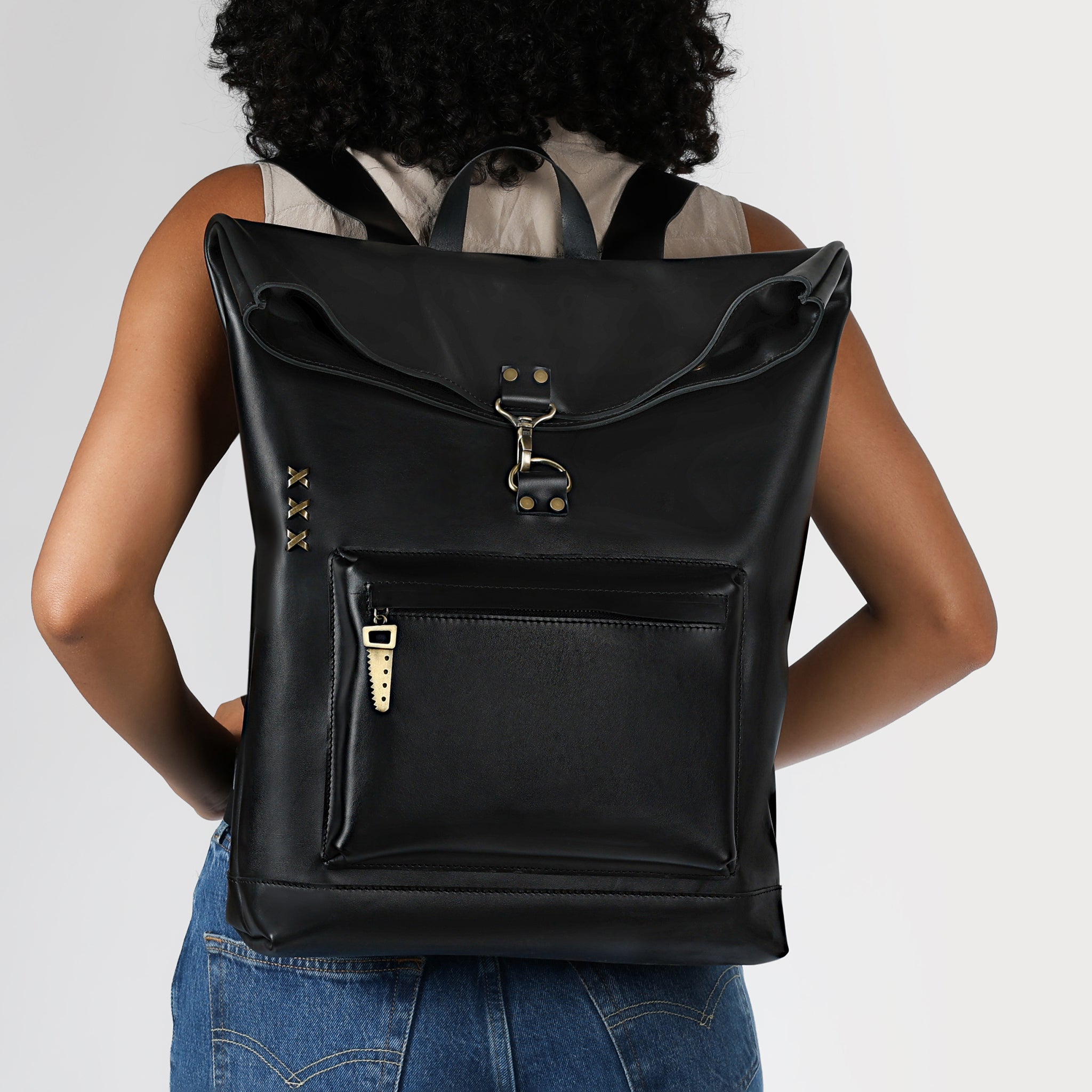 Roll-top Handcrafting Leather Women's Backpack - Forester 13", 14", 15" and 16" inch laptops