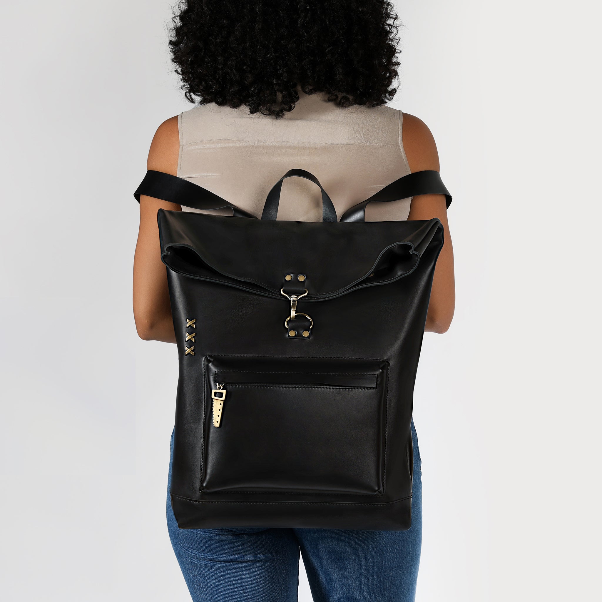 Roll-top Handcrafting Leather Women's Backpack - Forester 13", 14", 15" and 16" inch laptops
