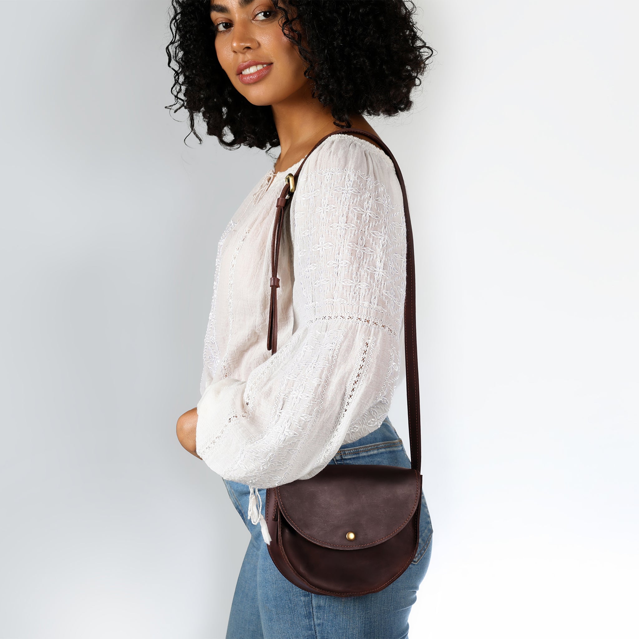 Saddle Leather Handmade Bag ,Crossbody bag for Women - Classy Wood
