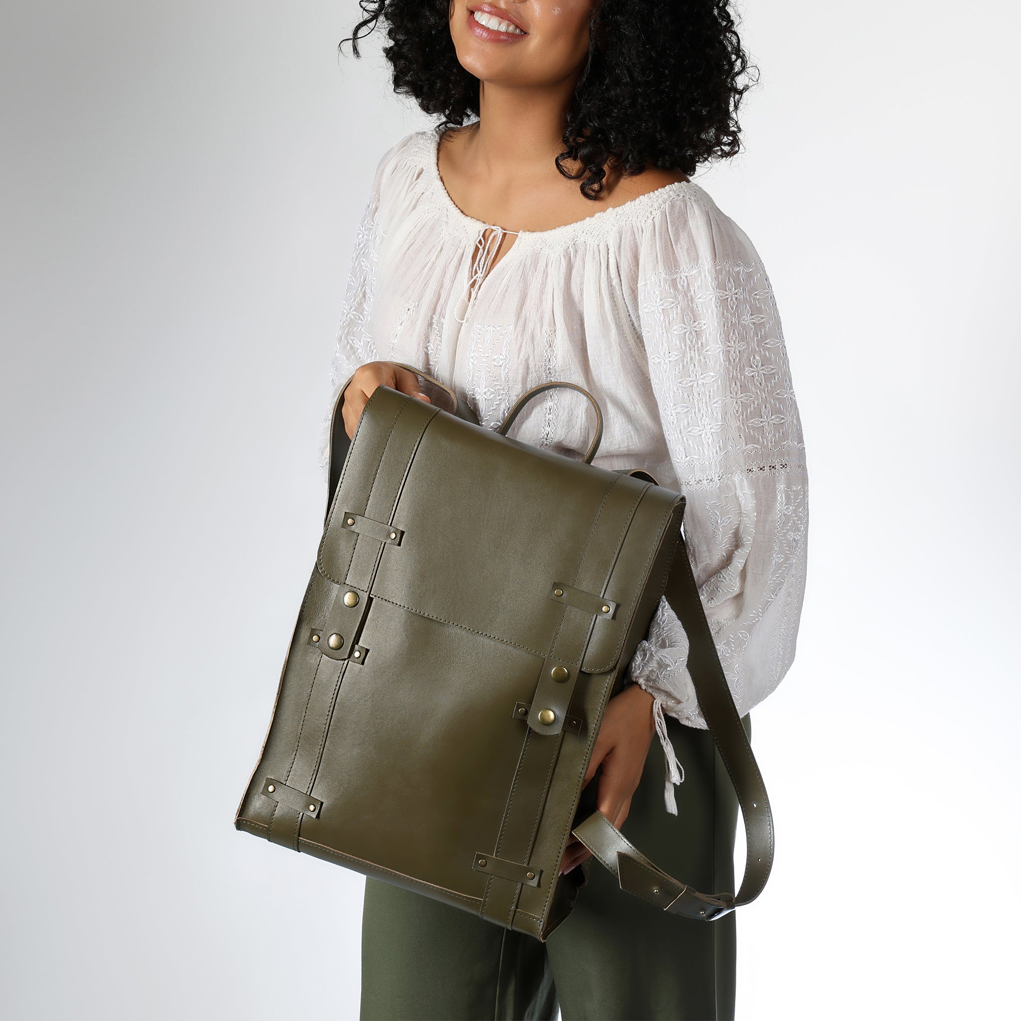 Women's Handcrafting Leather Backpack - Storyteller 13", 14", 15" and 16" inch laptops