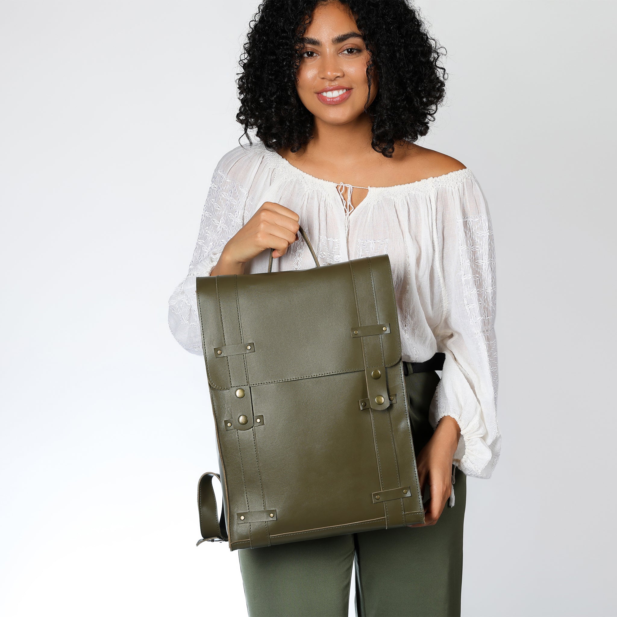 Women's Handcrafting Leather Backpack - Storyteller 13", 14", 15" and 16" inch laptops