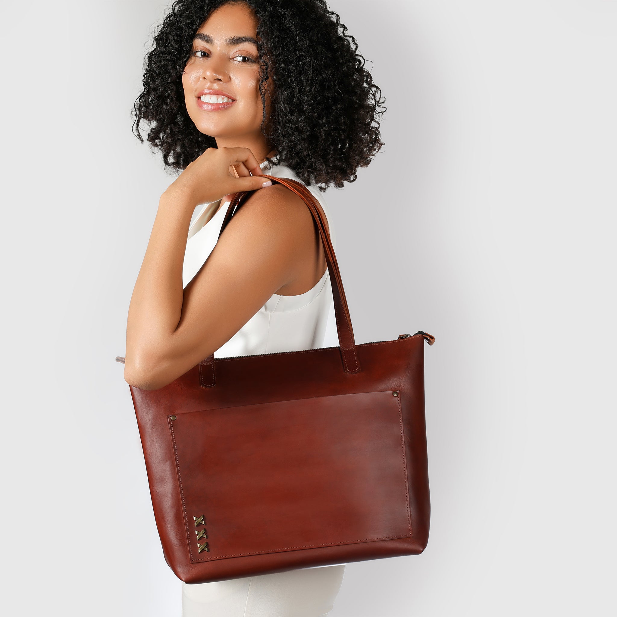 Handmade Leather Tote, Large Women Shopper - Essentials