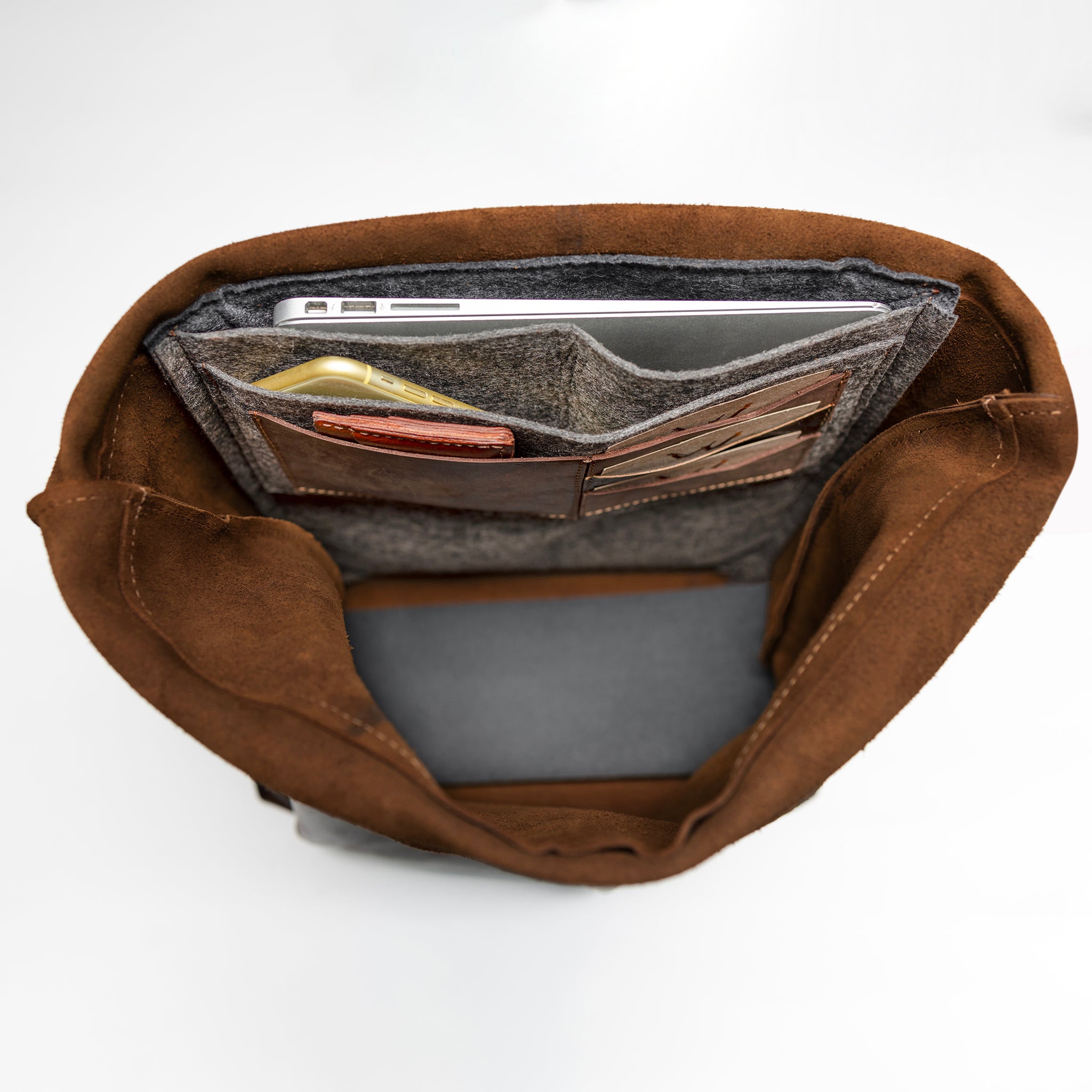 Roll -Top Leather Backpack for Men - Forester 13", 14", 15" and 16" inch laptops