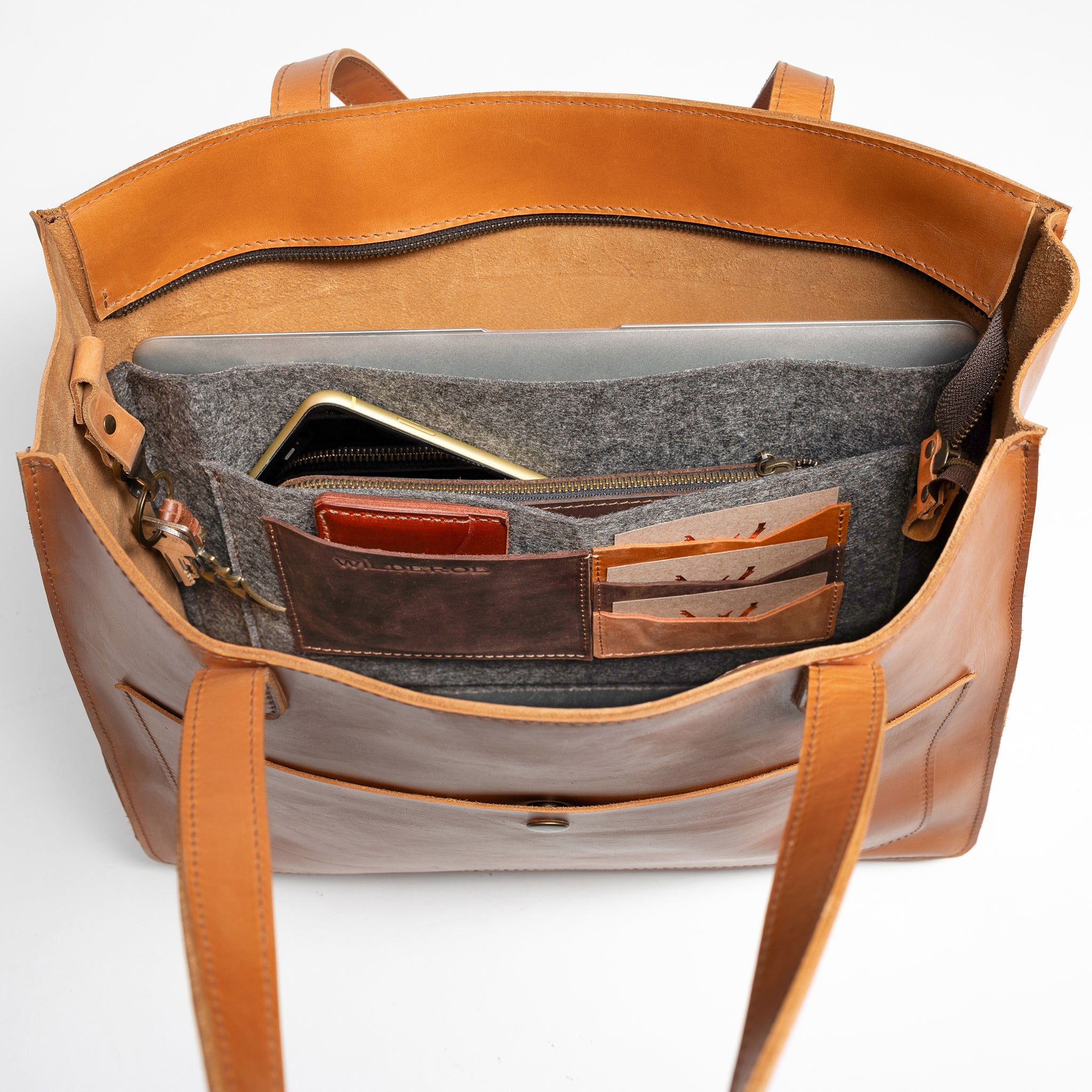 Handmade Leather Tote Laptop Bag For Women 13"and 14 inch. Laptops - Western
