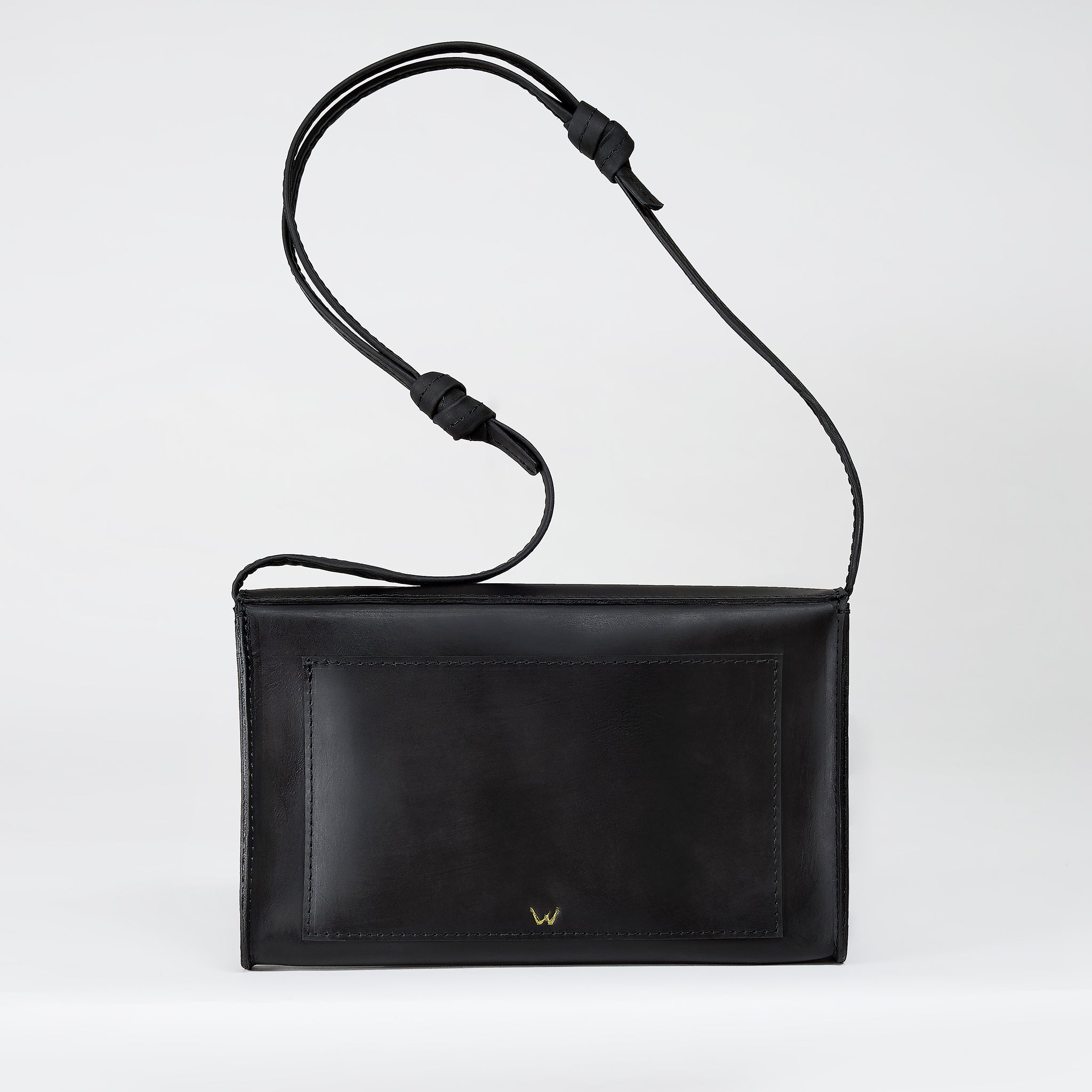 Black Elegant Leather Bag with Baroque Inspiration from the Bohemian Collection