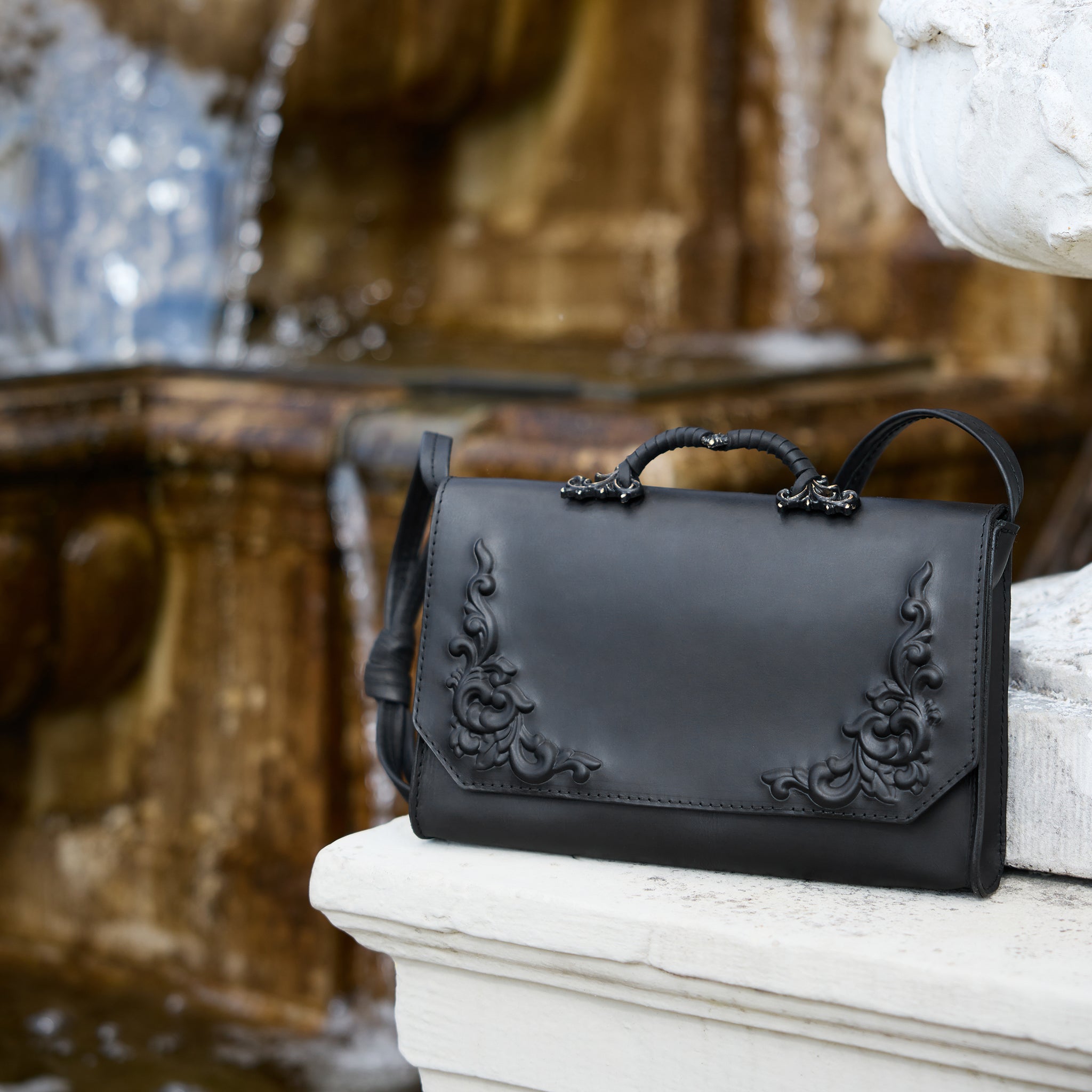 Elegant Designer Rectangular Leather Bag from Bohemian Collection