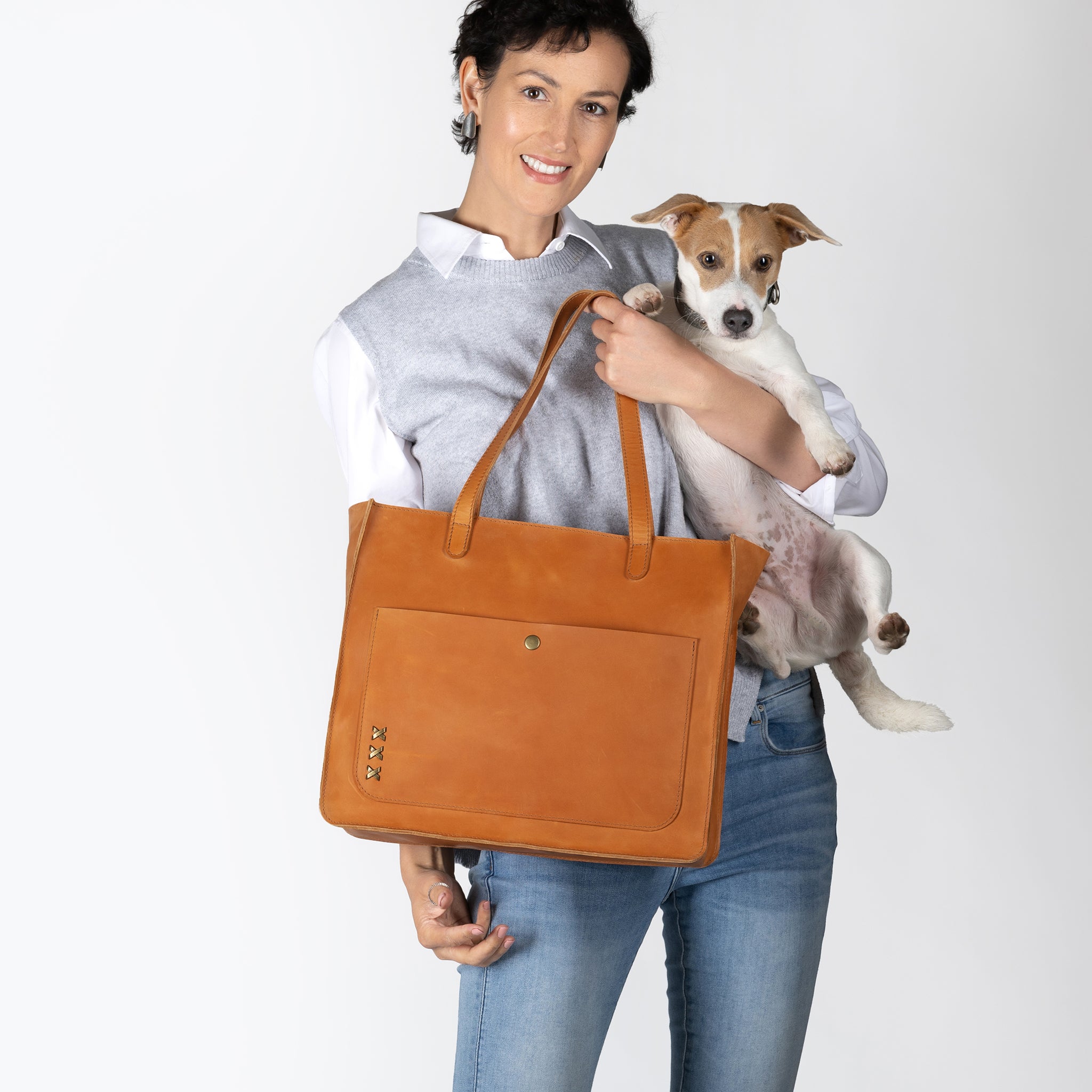 Handmade Leather Tote Laptop Bag For Women 13"and 14 inch. Laptops - Western