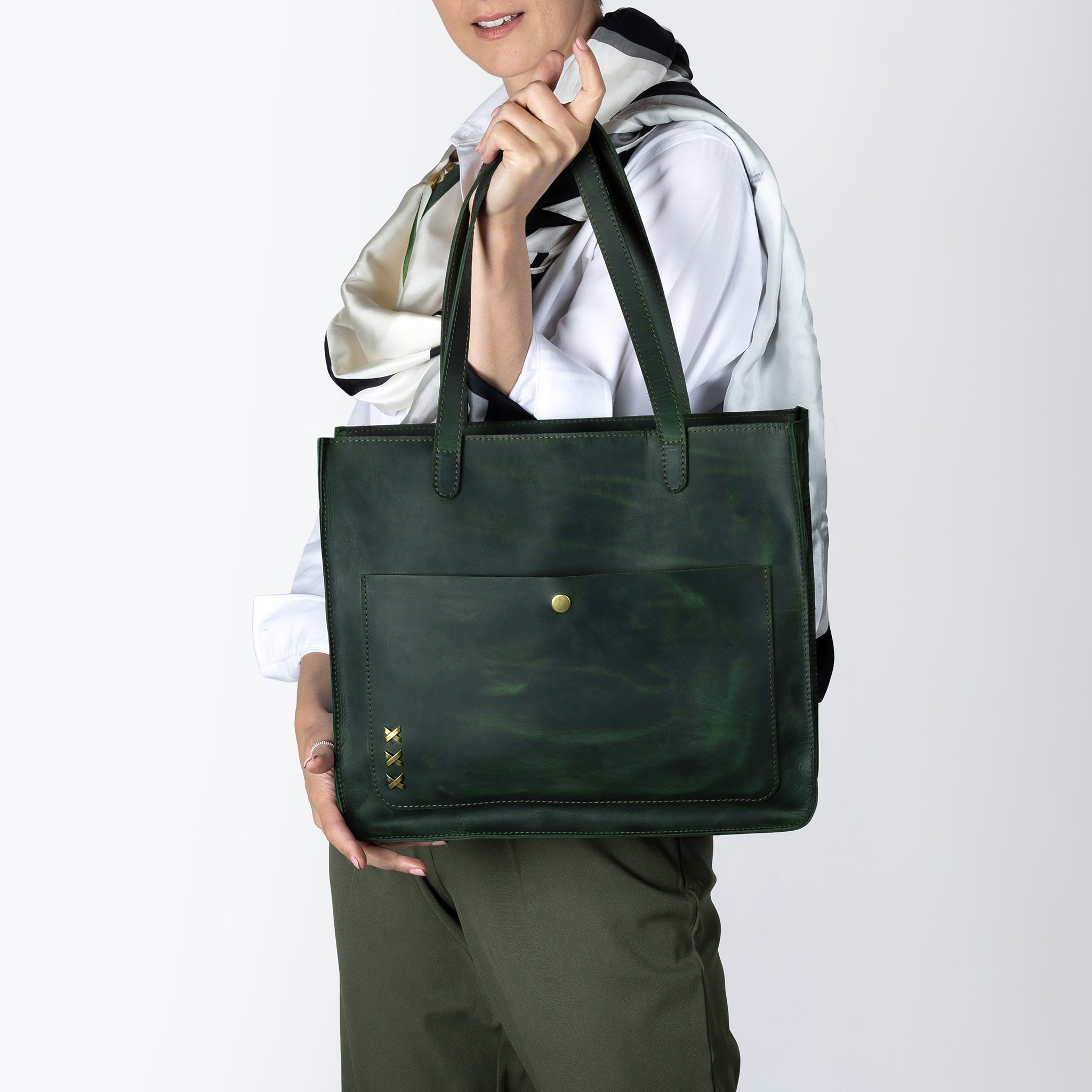 Handmade Leather Tote Laptop Bag For Women 13"and 14 inch. Laptops - Western