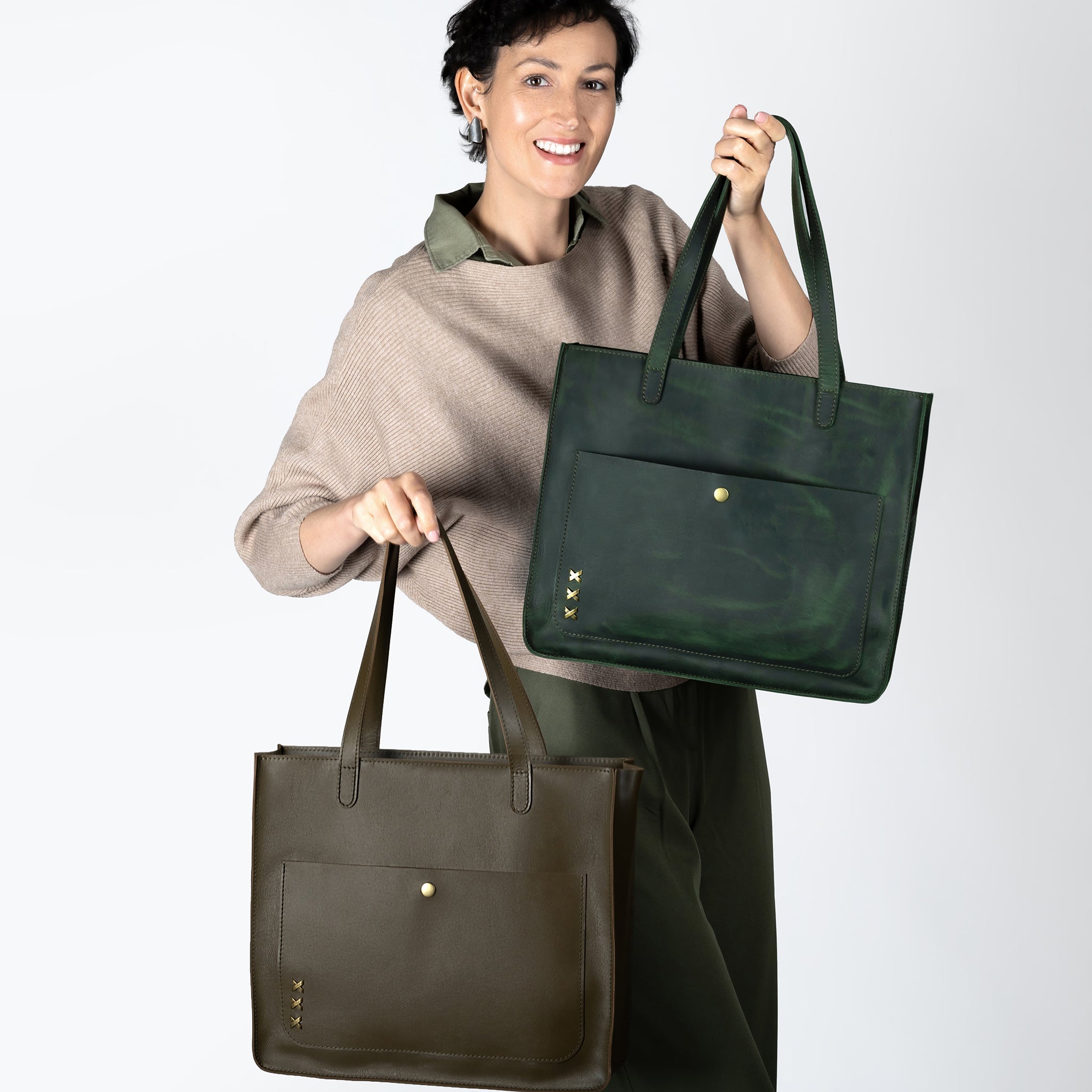 Handmade Leather Tote Laptop Bag For Women 13"and 14 inch. Laptops - Western