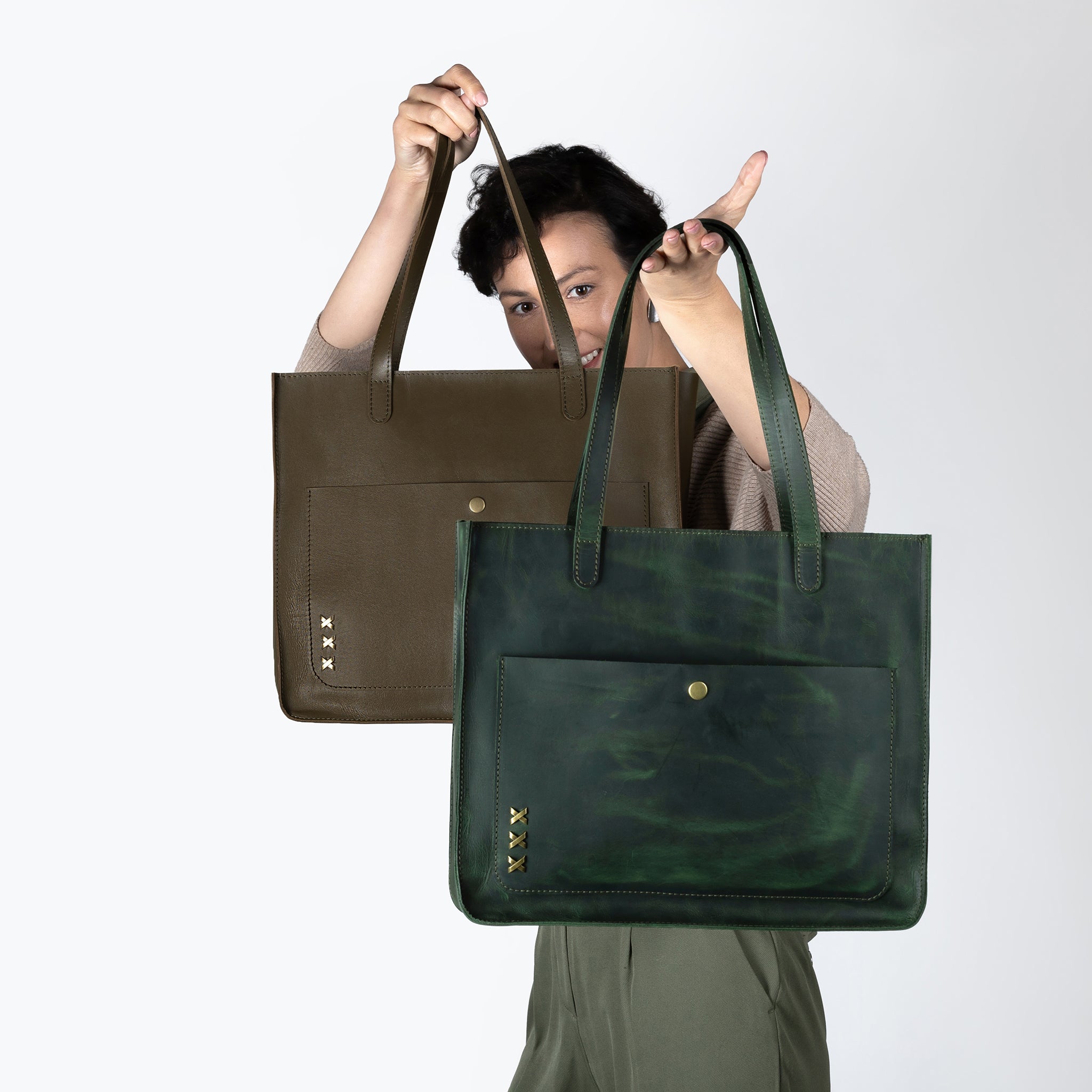 Handmade Leather Tote Laptop Bag For Women 13"and 14 inch. Laptops - Western