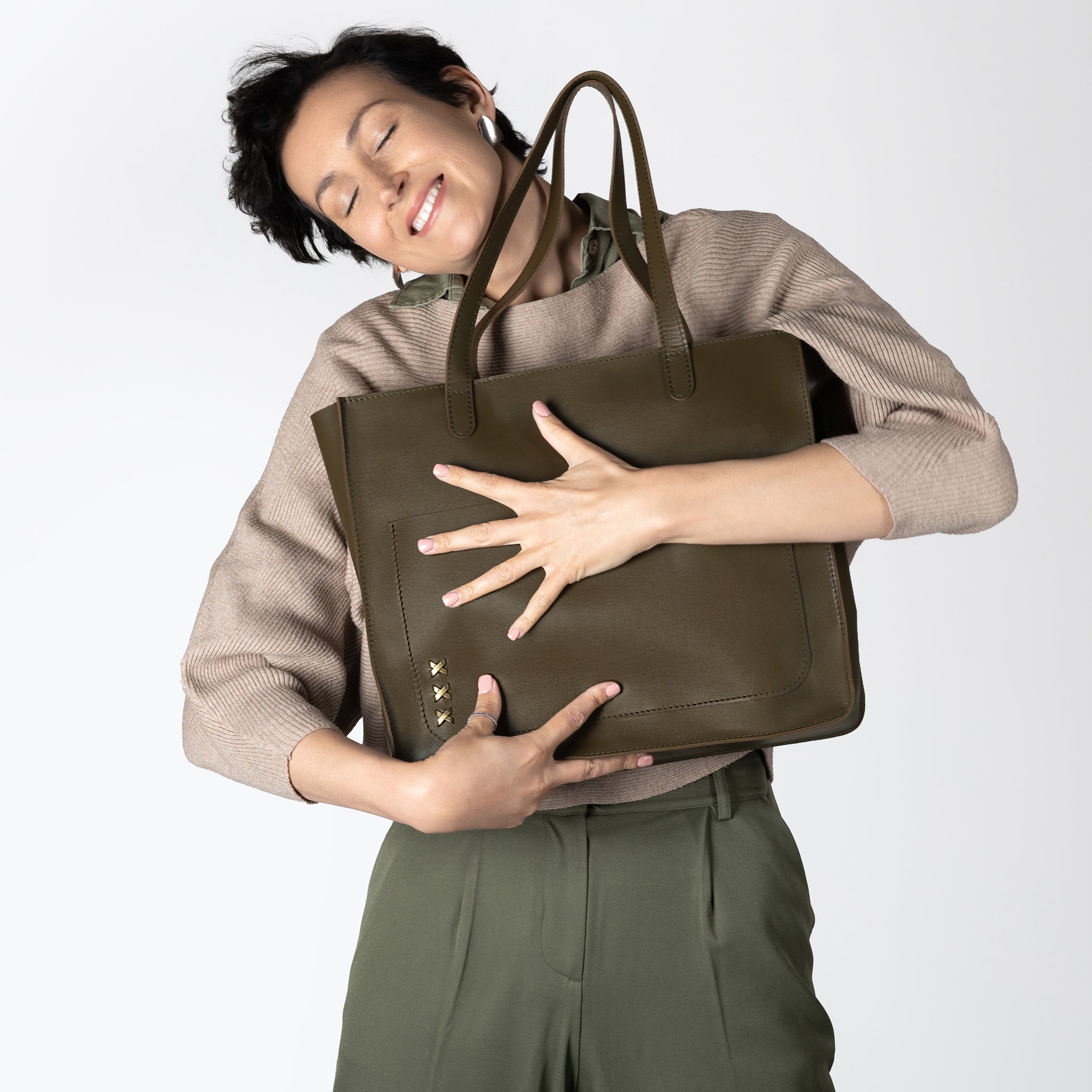 Handmade Leather Tote Laptop Bag For Women 13"and 14 inch. Laptops - Western