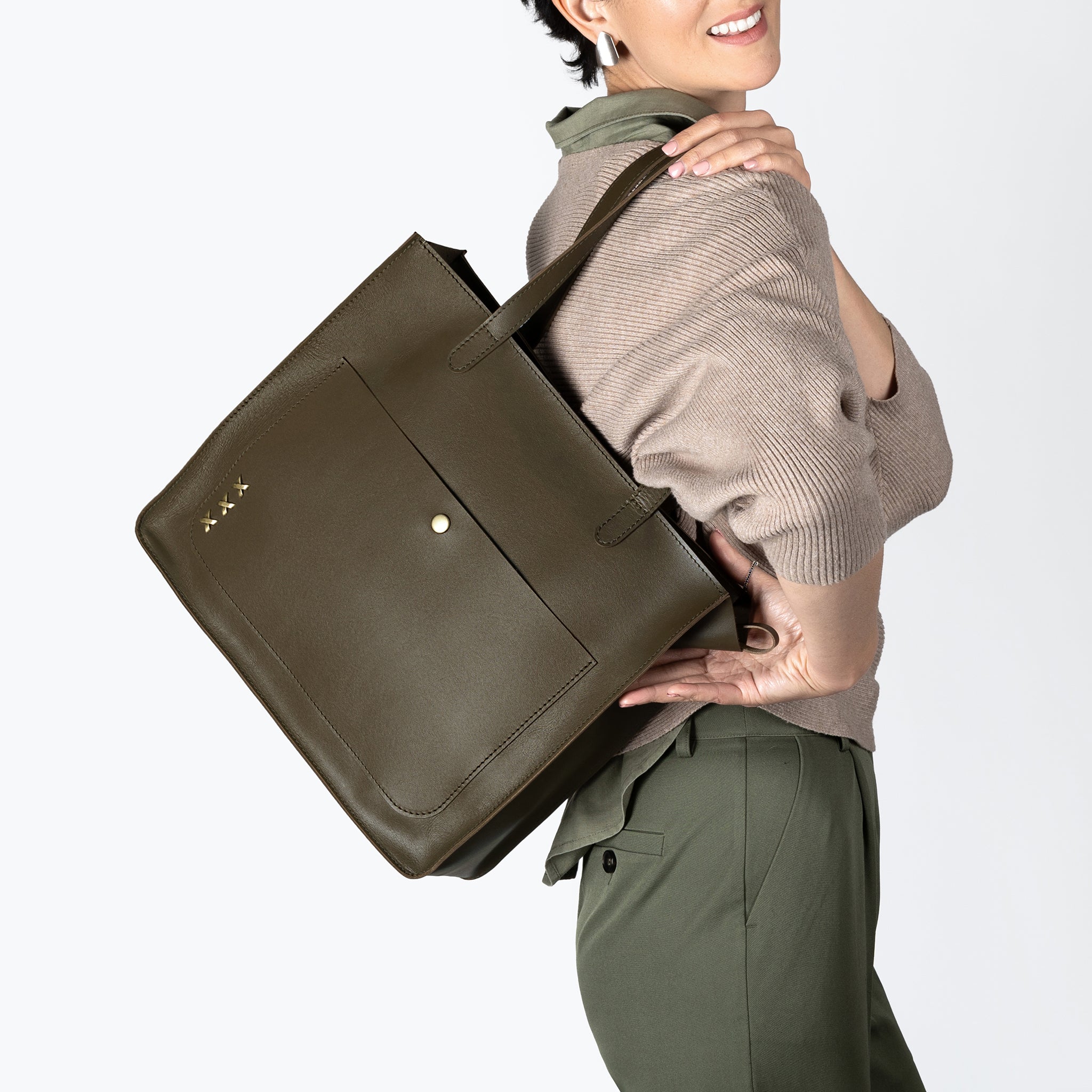 Handmade Leather Tote Laptop Bag For Women 13"and 14 inch. Laptops - Western