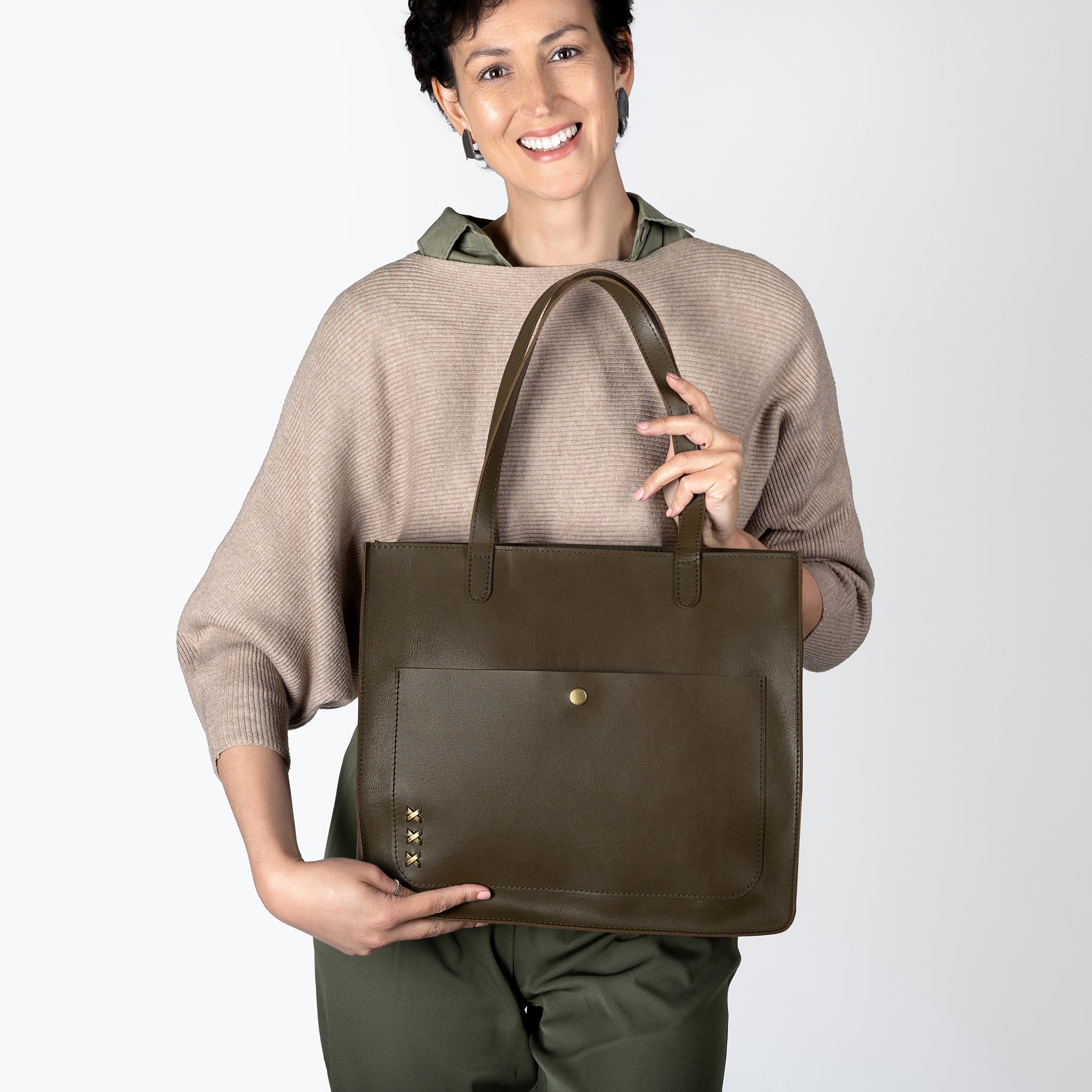 Handmade Leather Tote Laptop Bag For Women 13"and 14 inch. Laptops - Western
