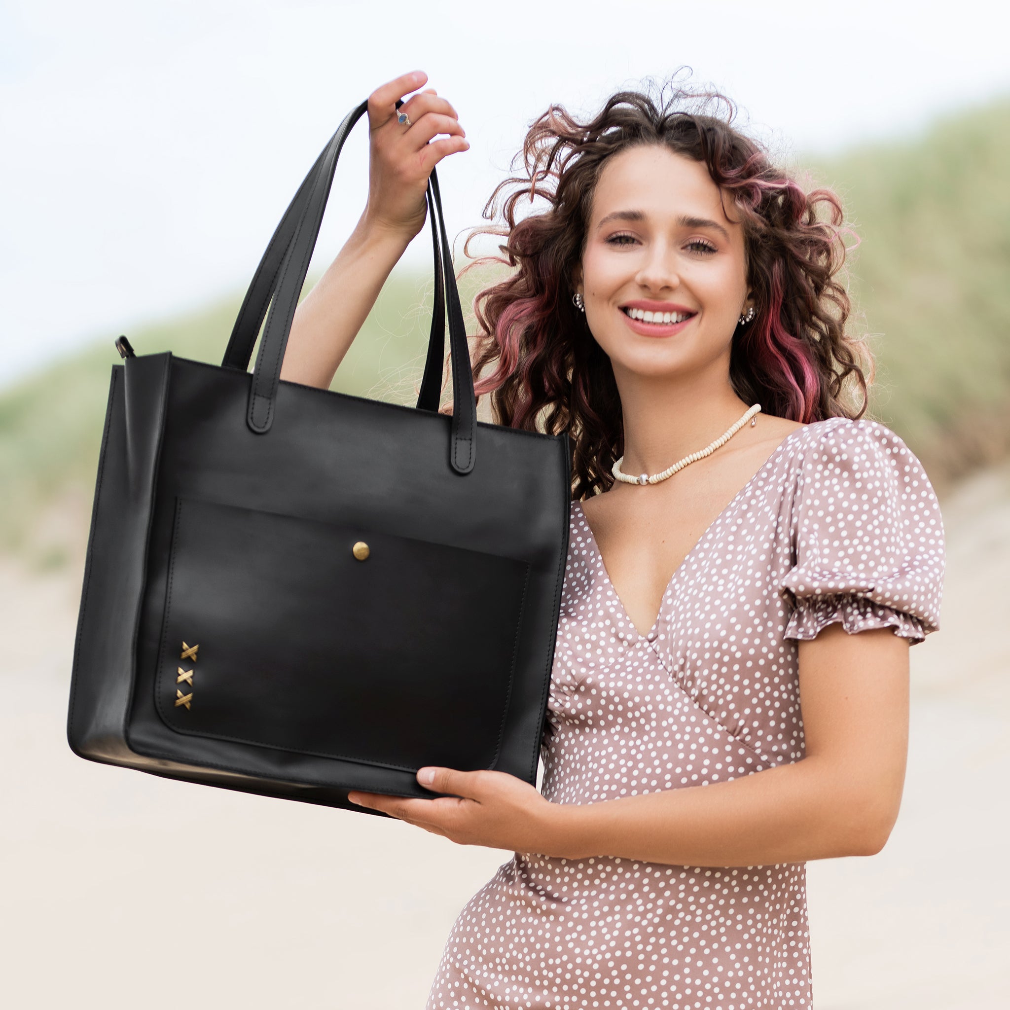 Handmade Leather Tote Laptop Bag For Women 13"and 14 inch. Laptops - Western