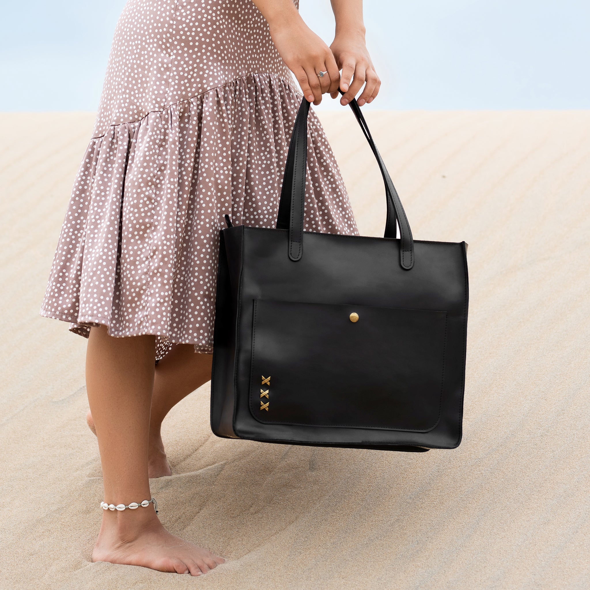 Handmade Leather Tote Laptop Bag For Women 13"and 14 inch. Laptops - Western