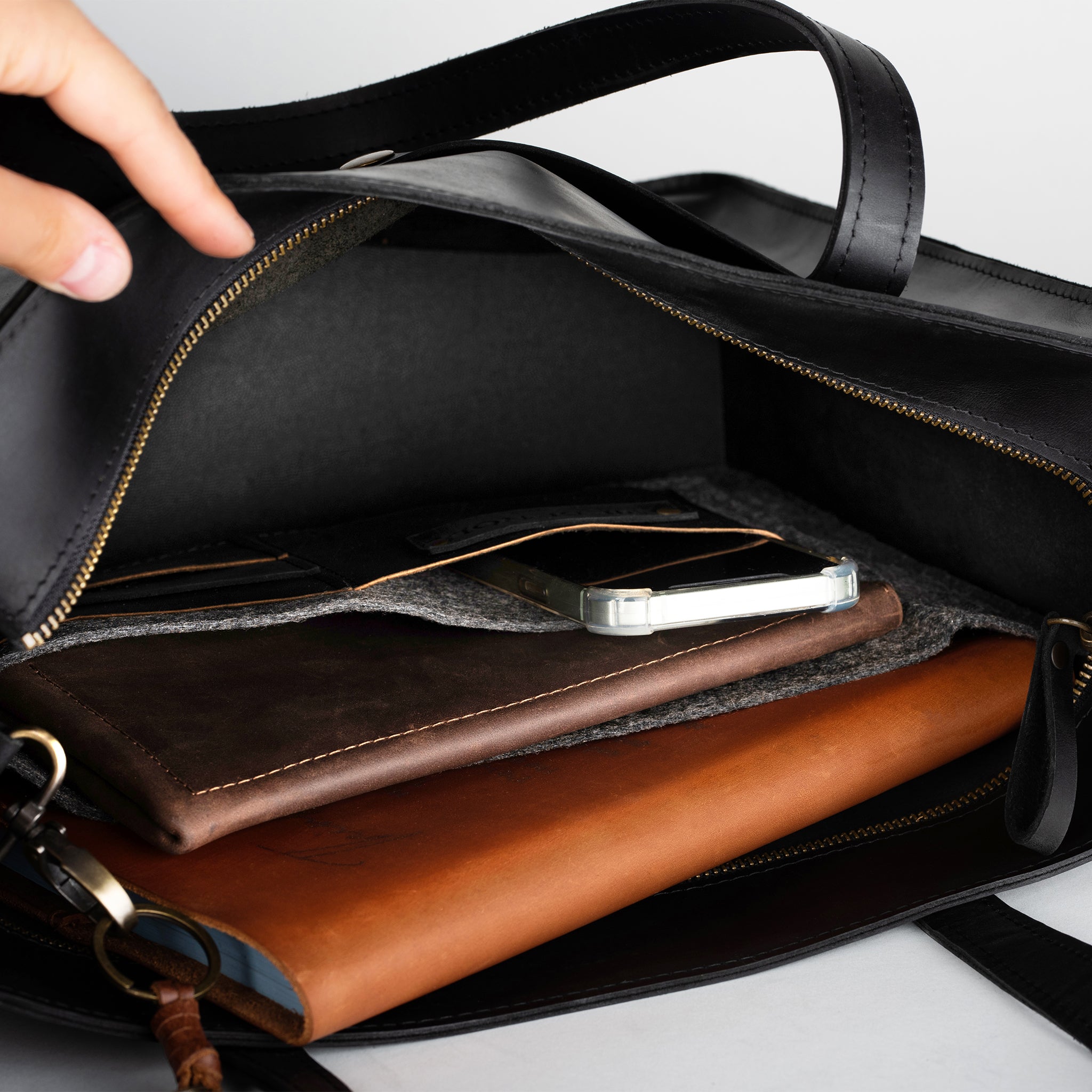 Handmade Leather Tote Laptop Bag For Women 13"and 14 inch. Laptops - Western