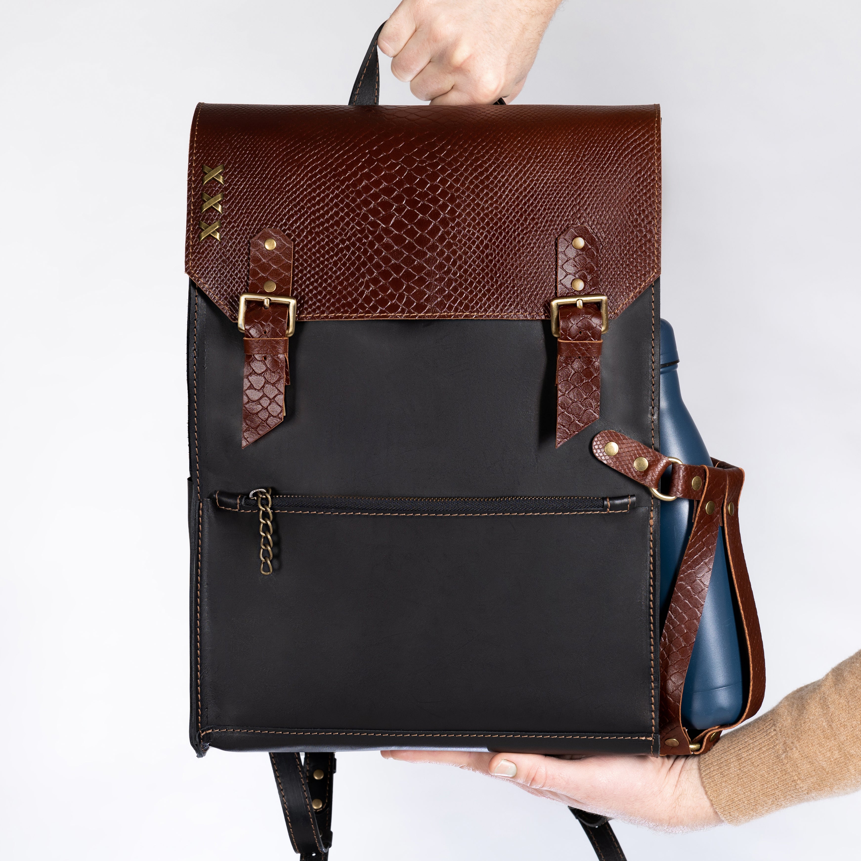 Men's Leather Classic Backpack - 13", 14", 15" and 16" inch. laptops