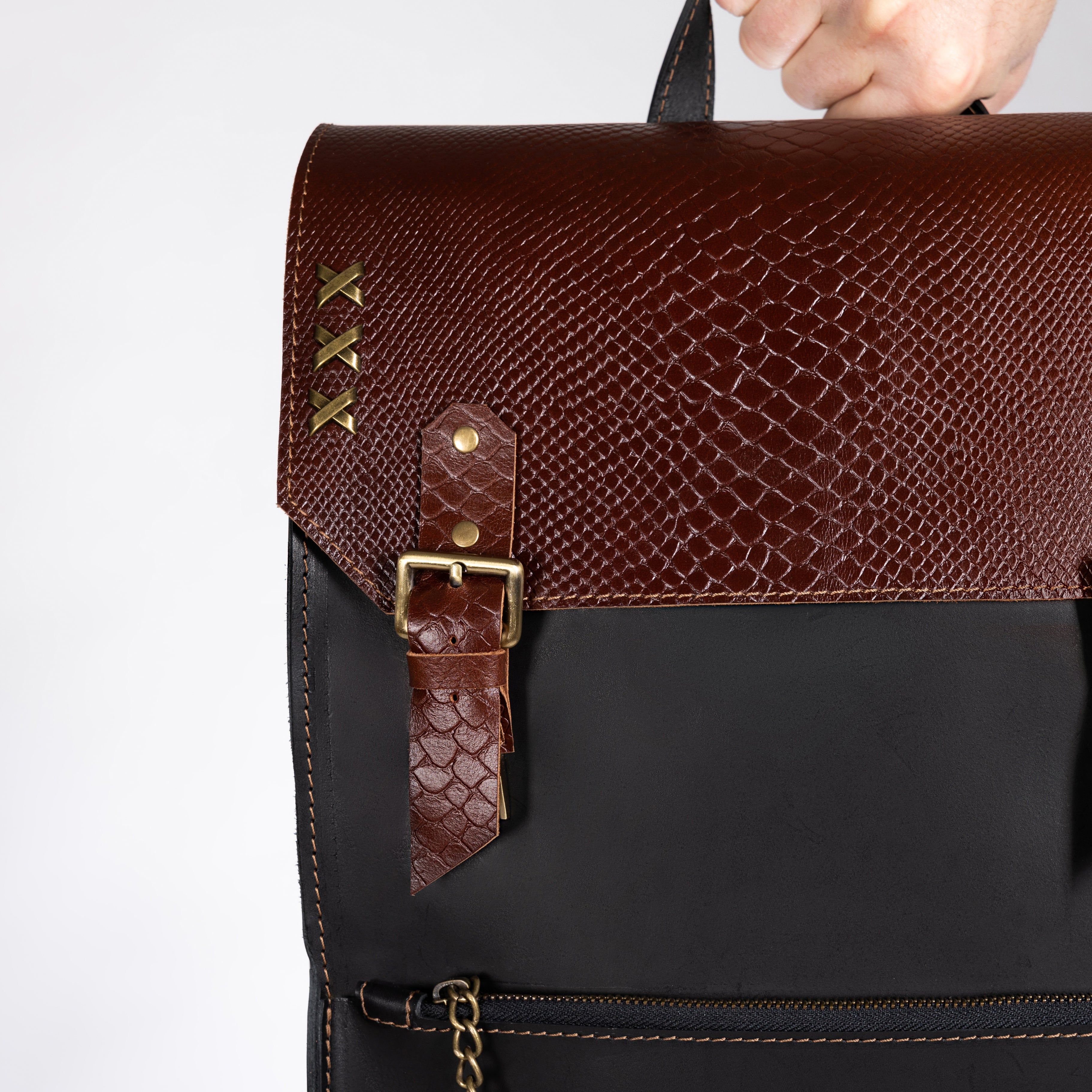 Men's Leather Classic Backpack - 13", 14", 15" and 16" inch. laptops