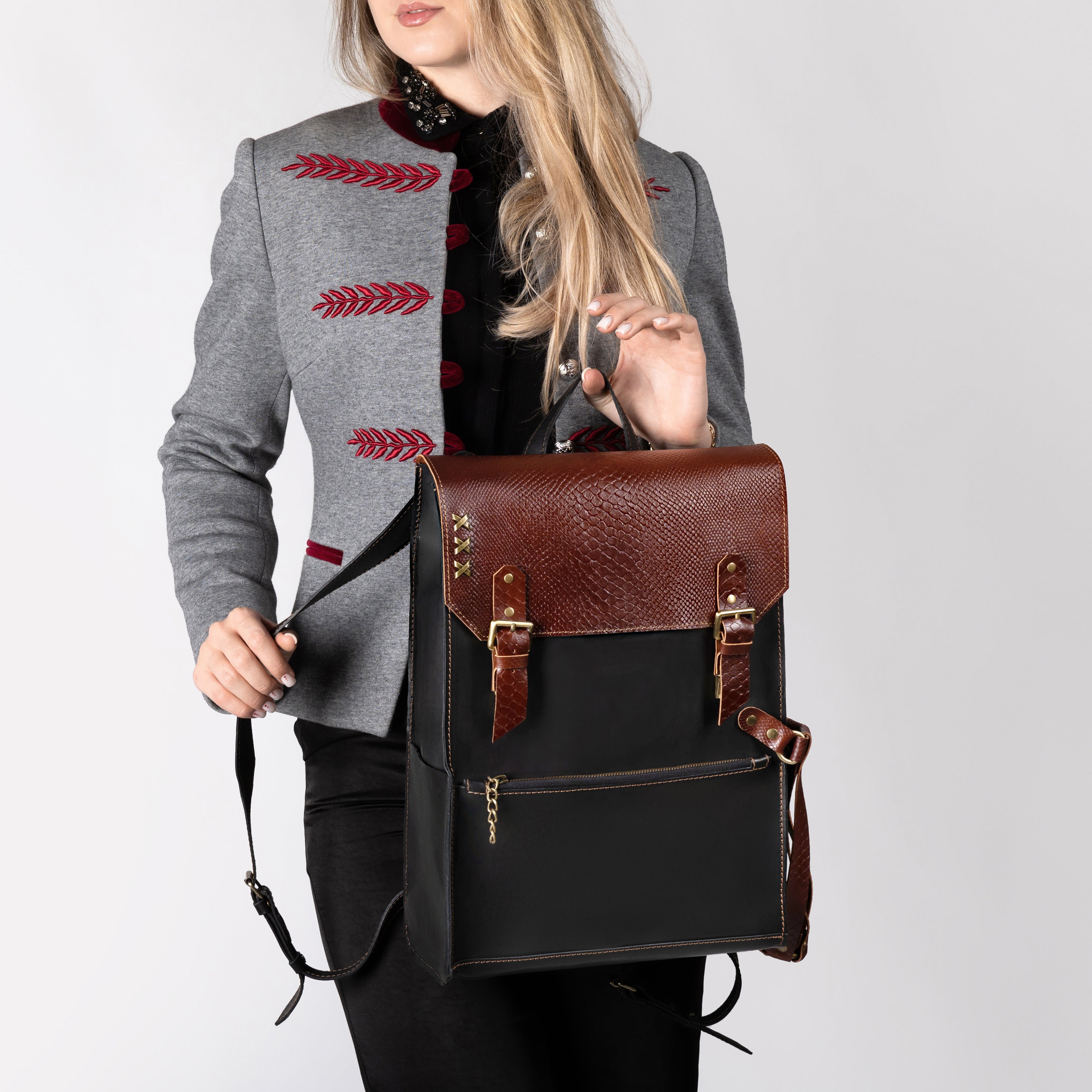 Women's Handcrafting Leather Backpack - Classic Spirit 13", 14", 15" and 16" inch. laptops