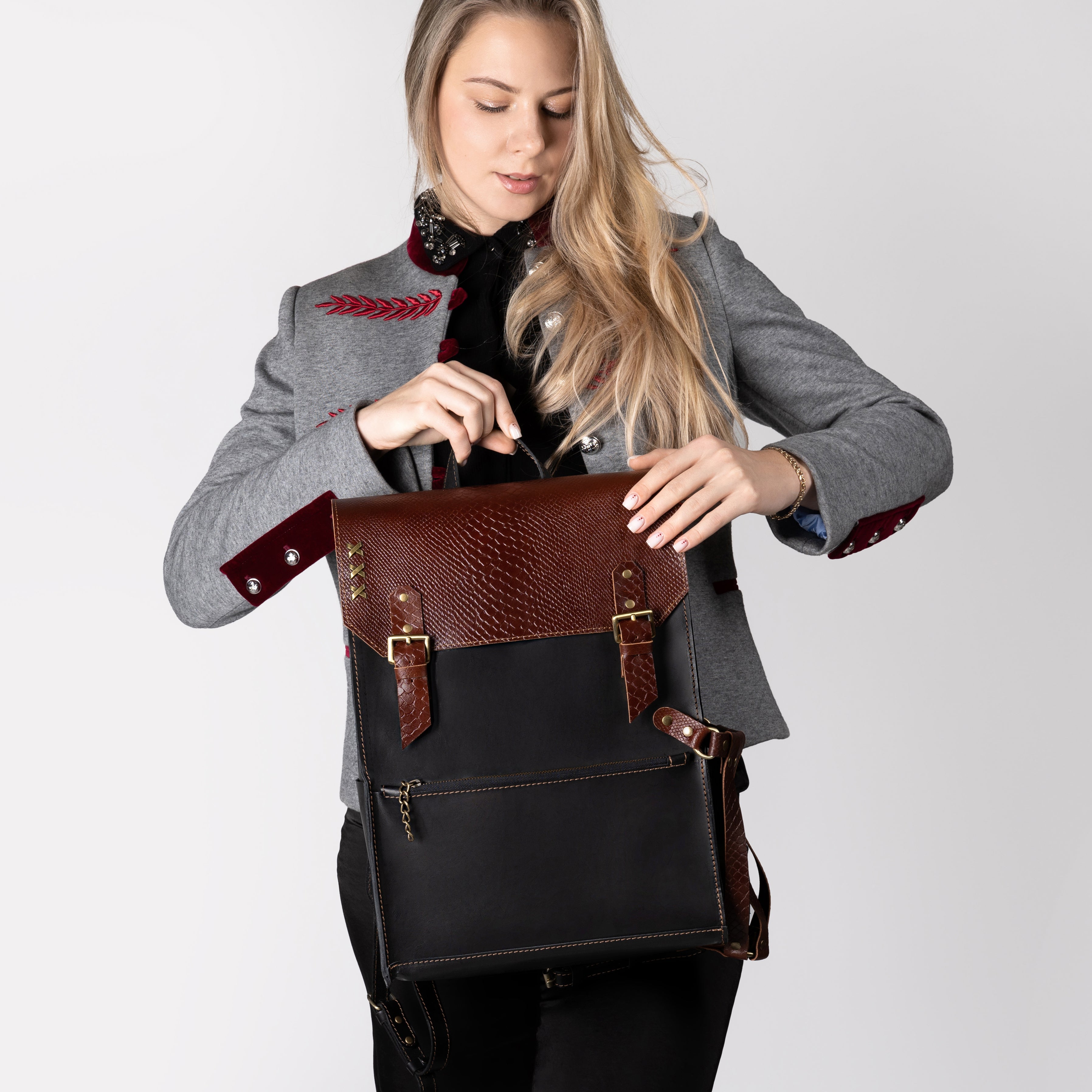 Women's Handcrafting Leather Backpack - Classic Spirit 13", 14", 15" and 16" inch. laptops