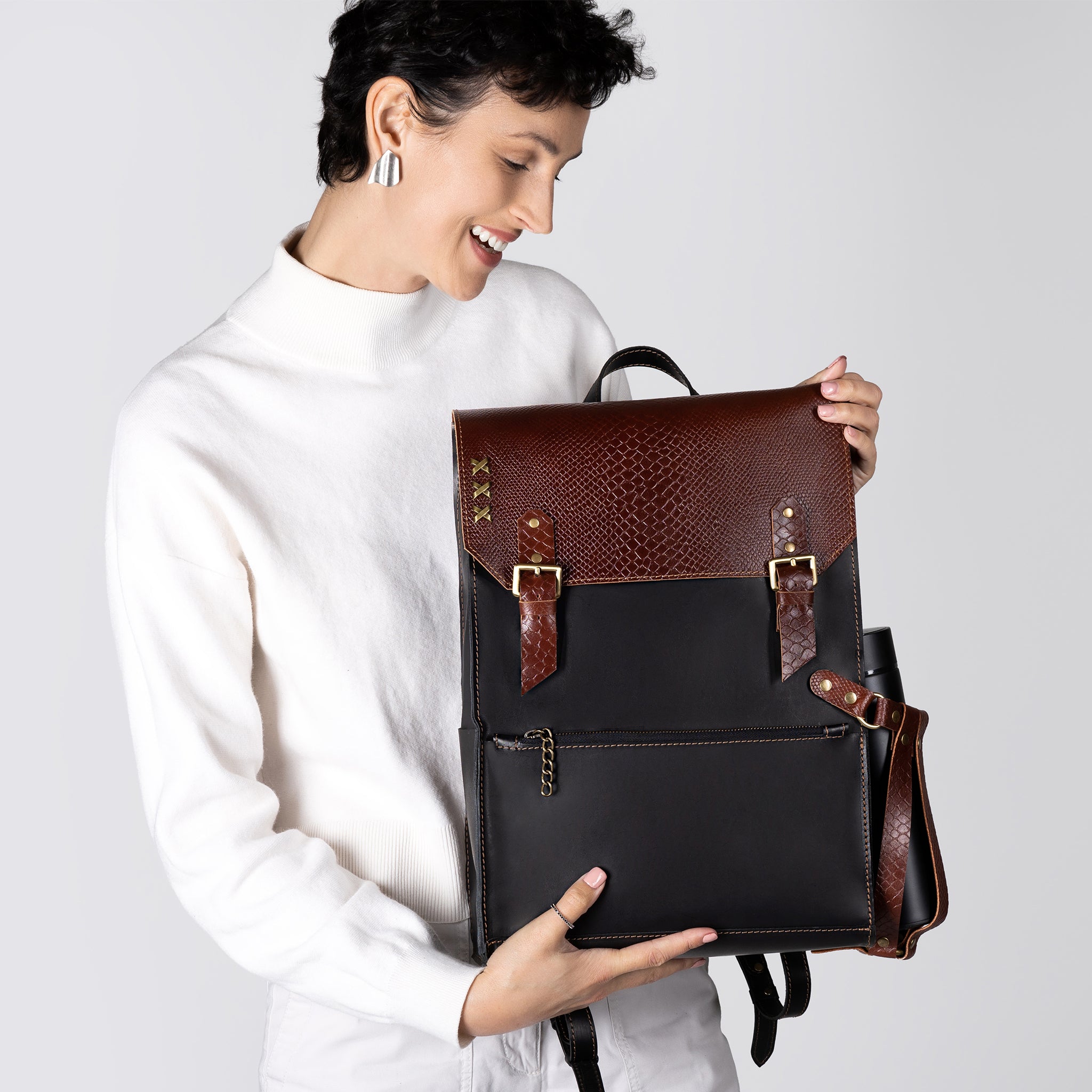 Women's Handcrafting Leather Backpack - Classic Spirit 13", 14", 15" and 16" inch. laptops