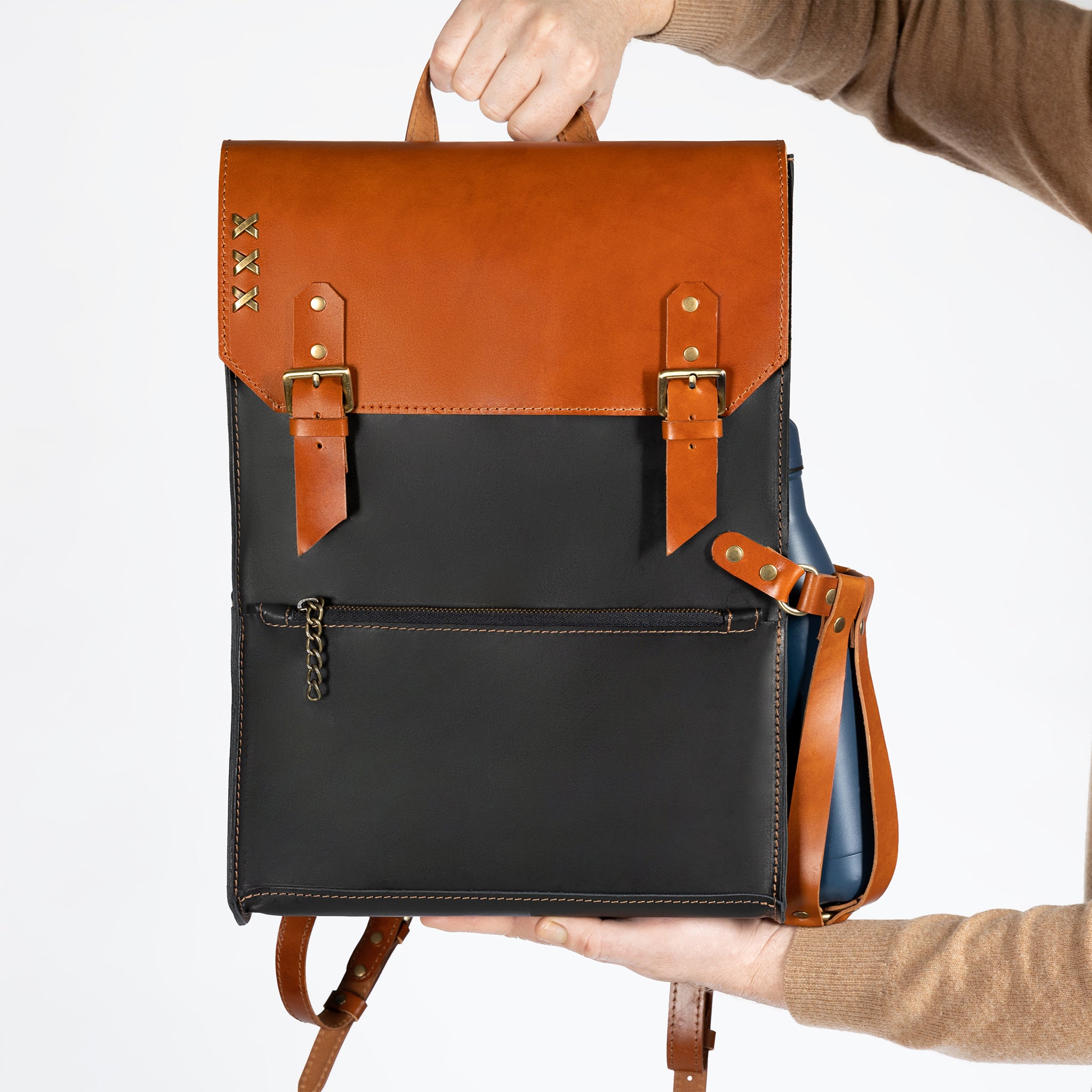 Men's Leather Classic Backpack - 13", 14", 15" and 16" inch. laptops