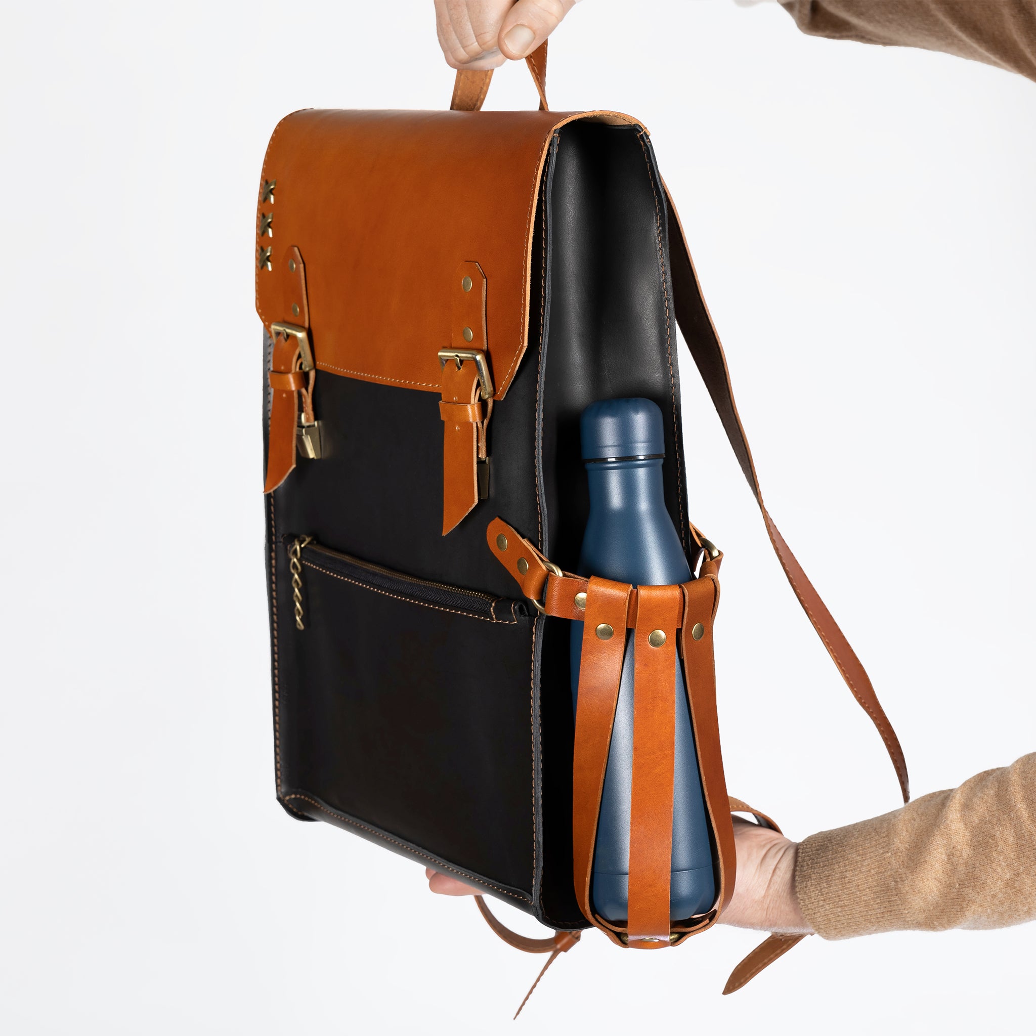 Men's Leather Classic Backpack - 13", 14", 15" and 16" inch. laptops