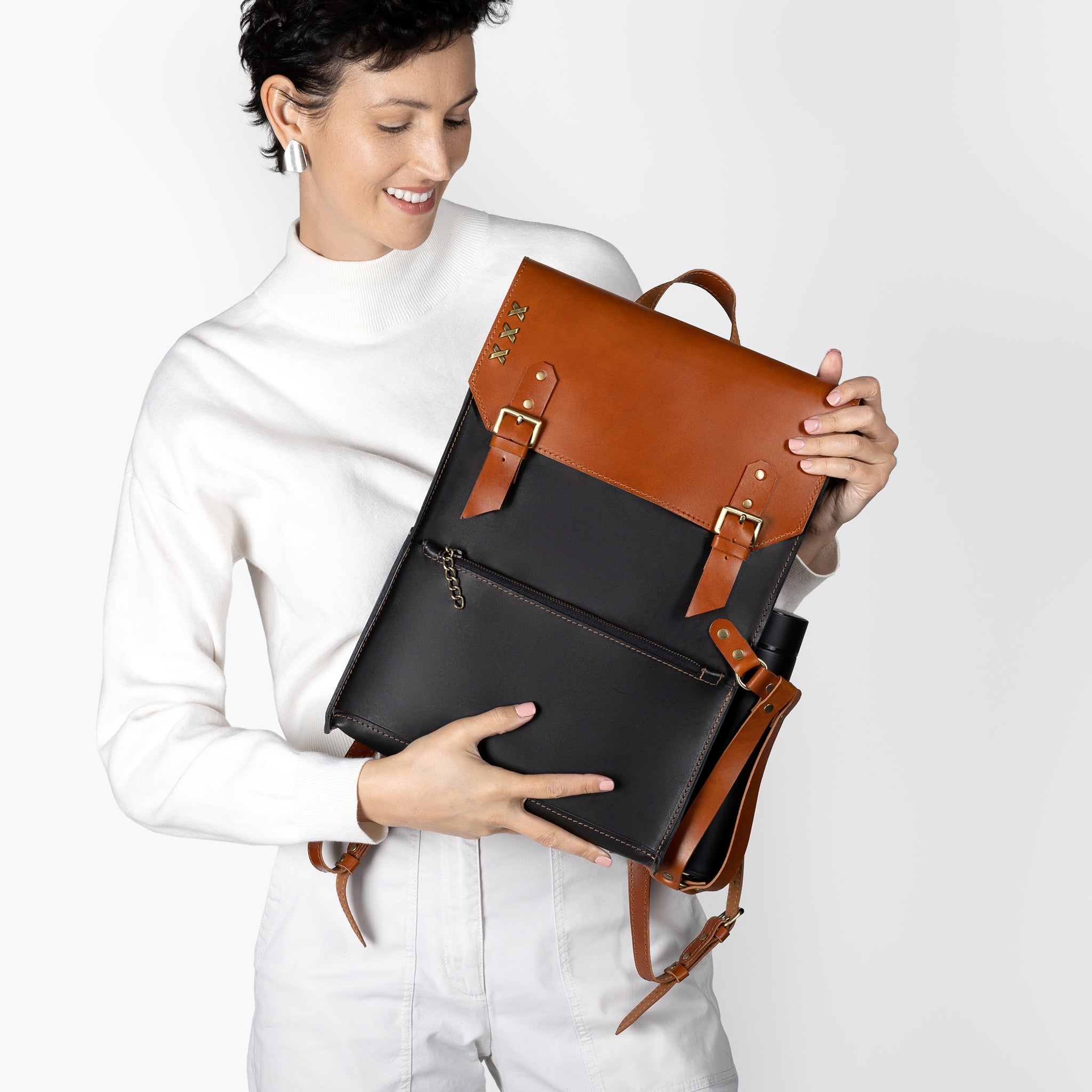 Women's Handcrafting Leather Backpack - Classic Spirit 13", 14", 15" and 16" inch. laptops