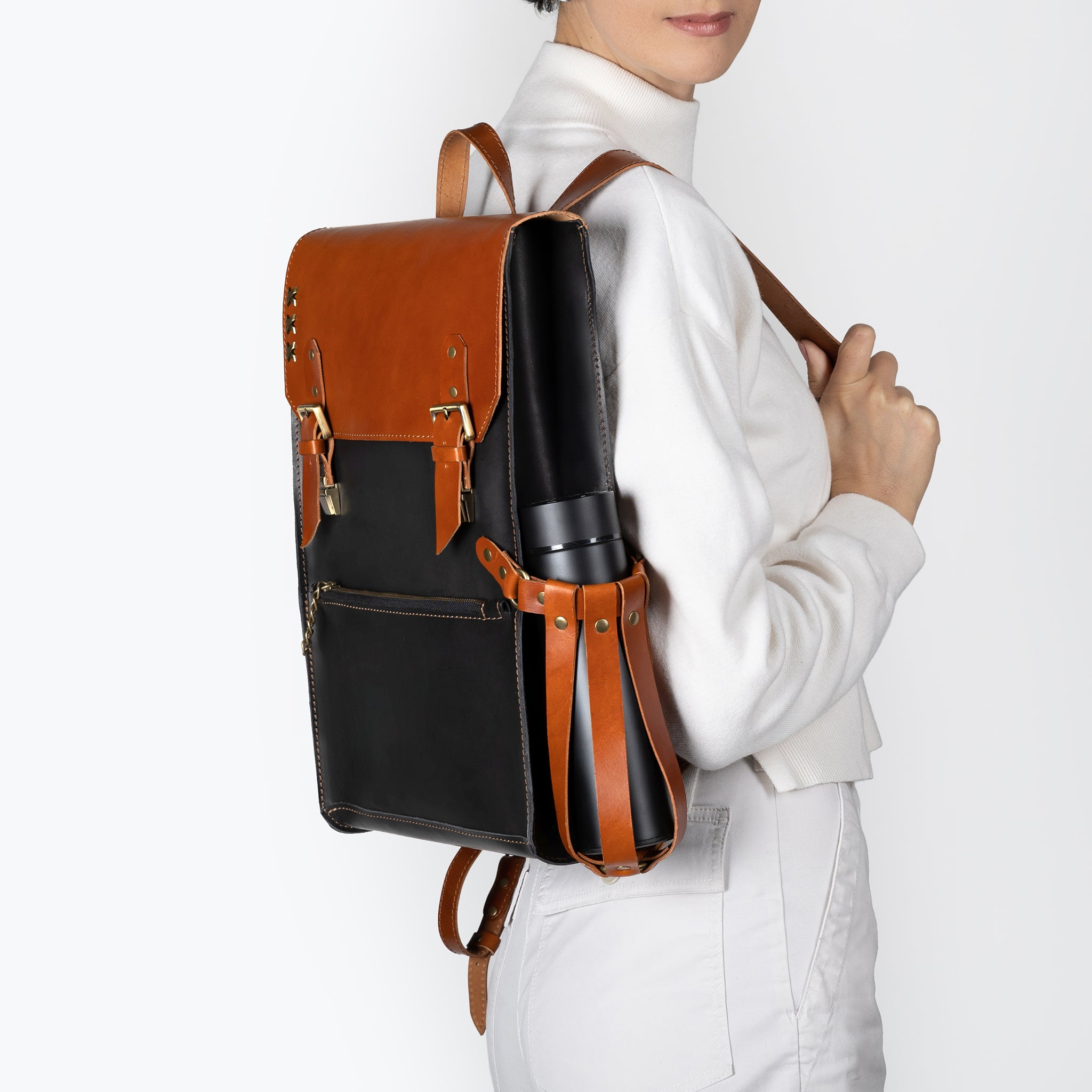 Women's Handcrafting Leather Backpack - Classic Spirit 13", 14", 15" and 16" inch. laptops