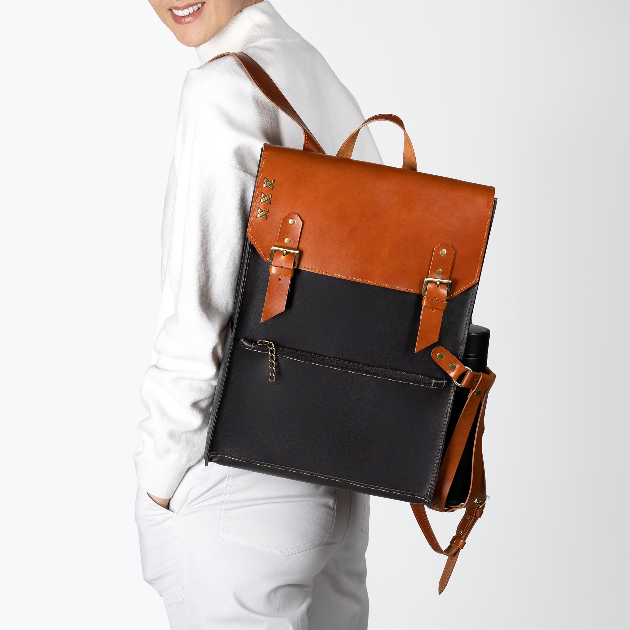 Women's Handcrafting Leather Backpack - Classic Spirit 13", 14", 15" and 16" inch. laptops