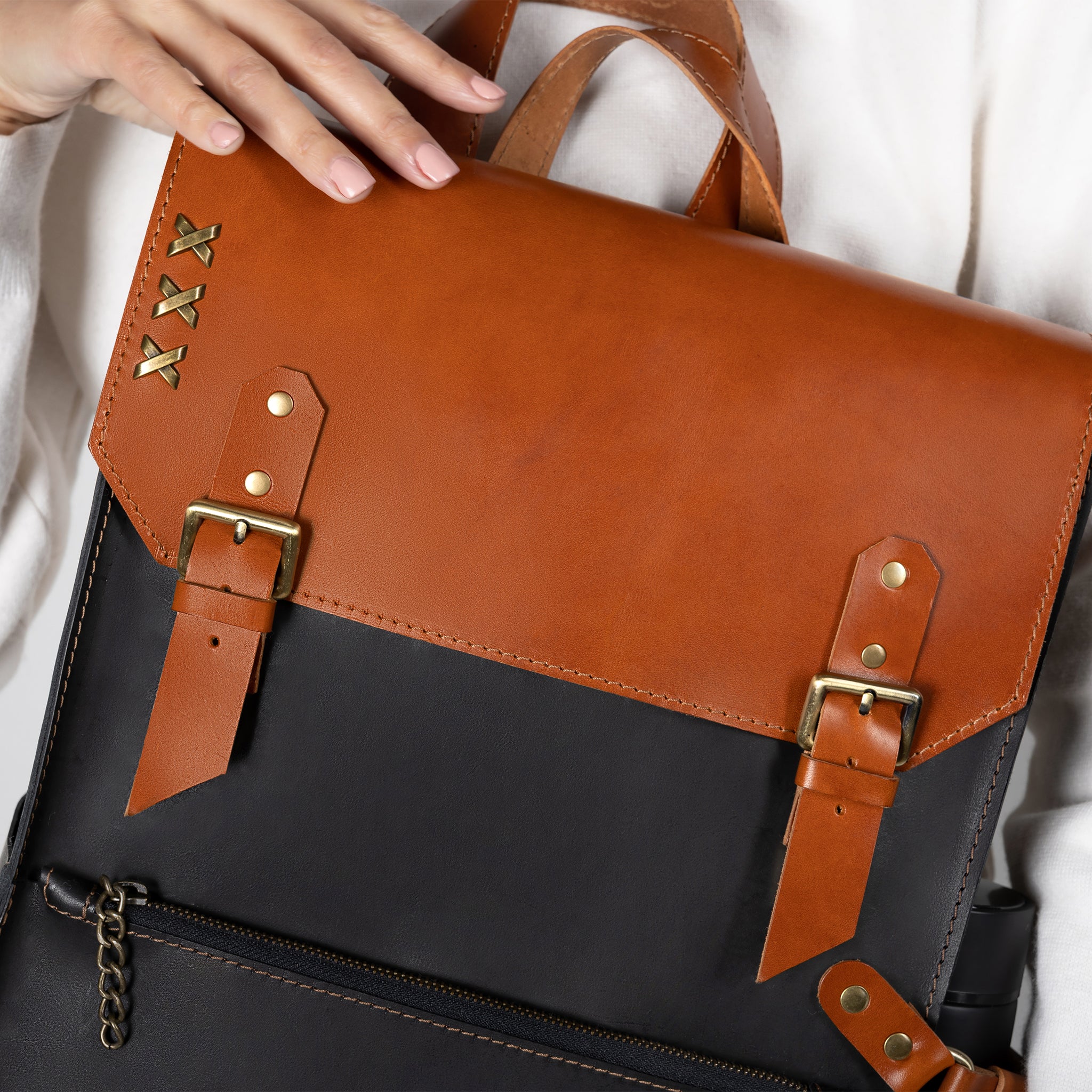 Women's Handcrafting Leather Backpack - Classic Spirit 13", 14", 15" and 16" inch. laptops
