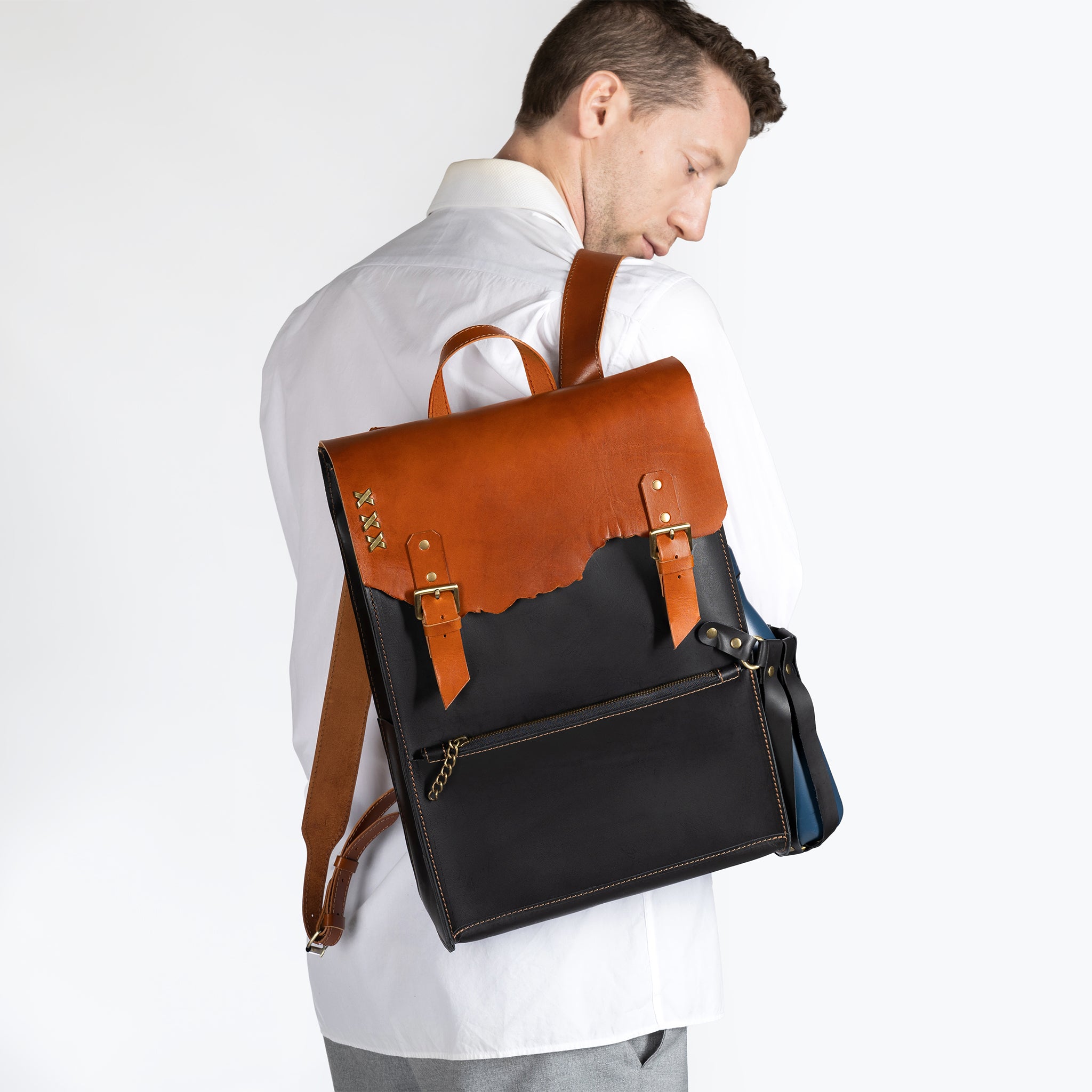 Men's Handcrafting Leather Backpack - 13", 14", 15" and 16" inch. laptops- Wild Spirit