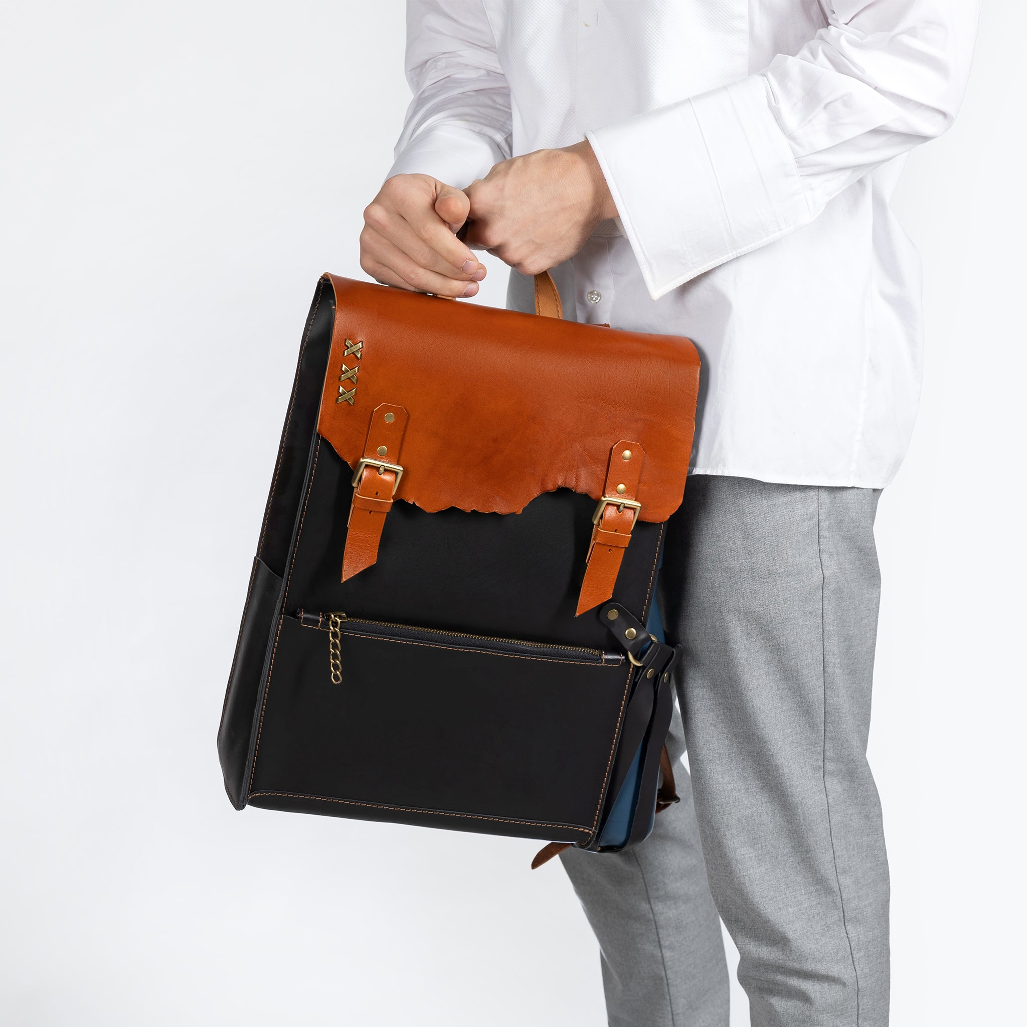 Men's Handcrafting Leather Backpack - 13", 14", 15" and 16" inch. laptops- Wild Spirit