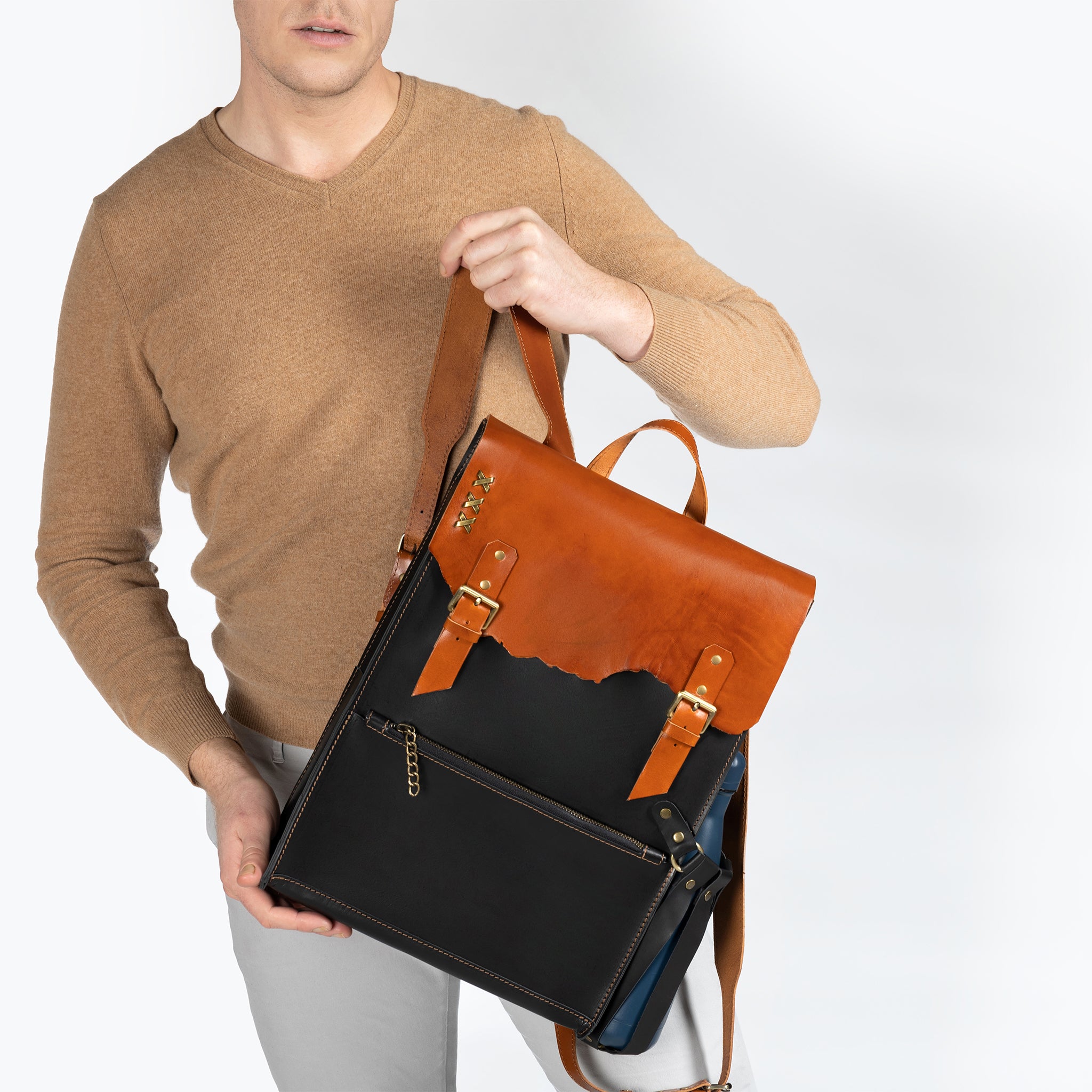 Men's Handcrafting Leather Backpack - 13", 14", 15" and 16" inch. laptops- Wild Spirit