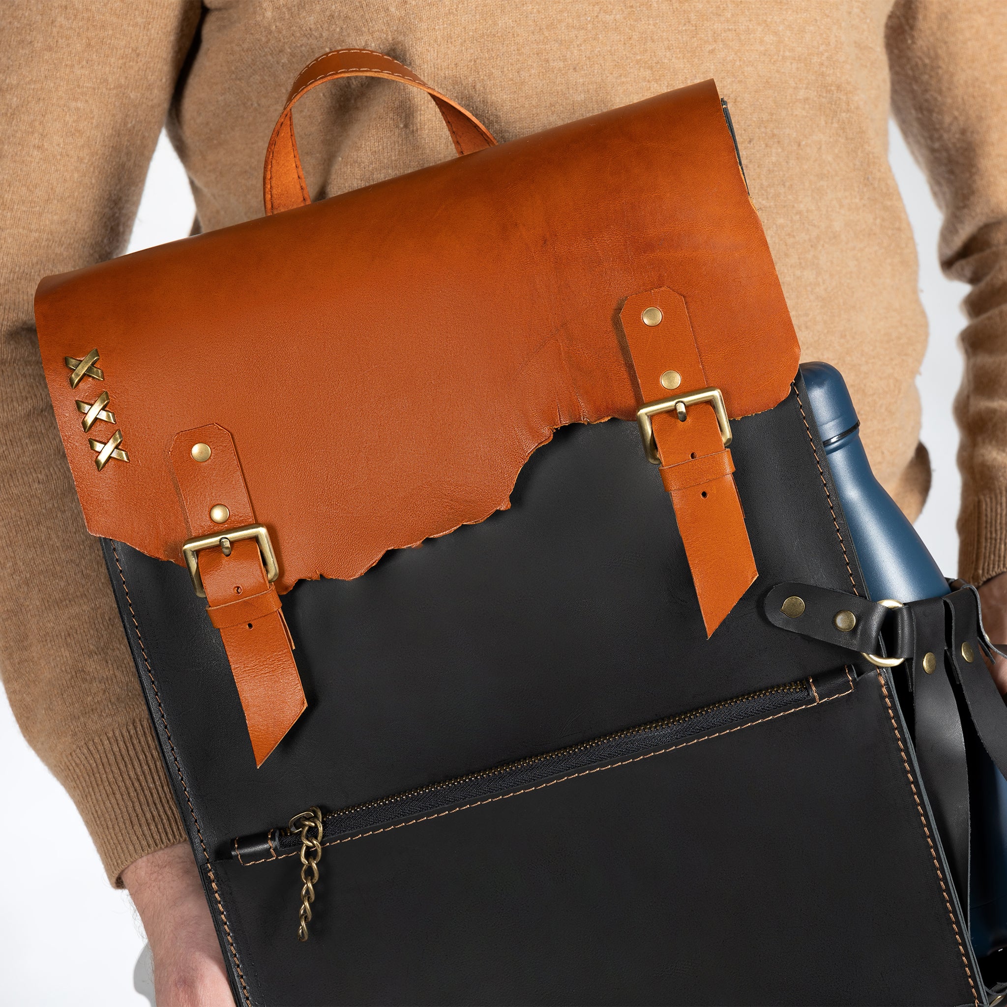 Men's Handcrafting Leather Backpack - 13", 14", 15" and 16" inch. laptops- Wild Spirit