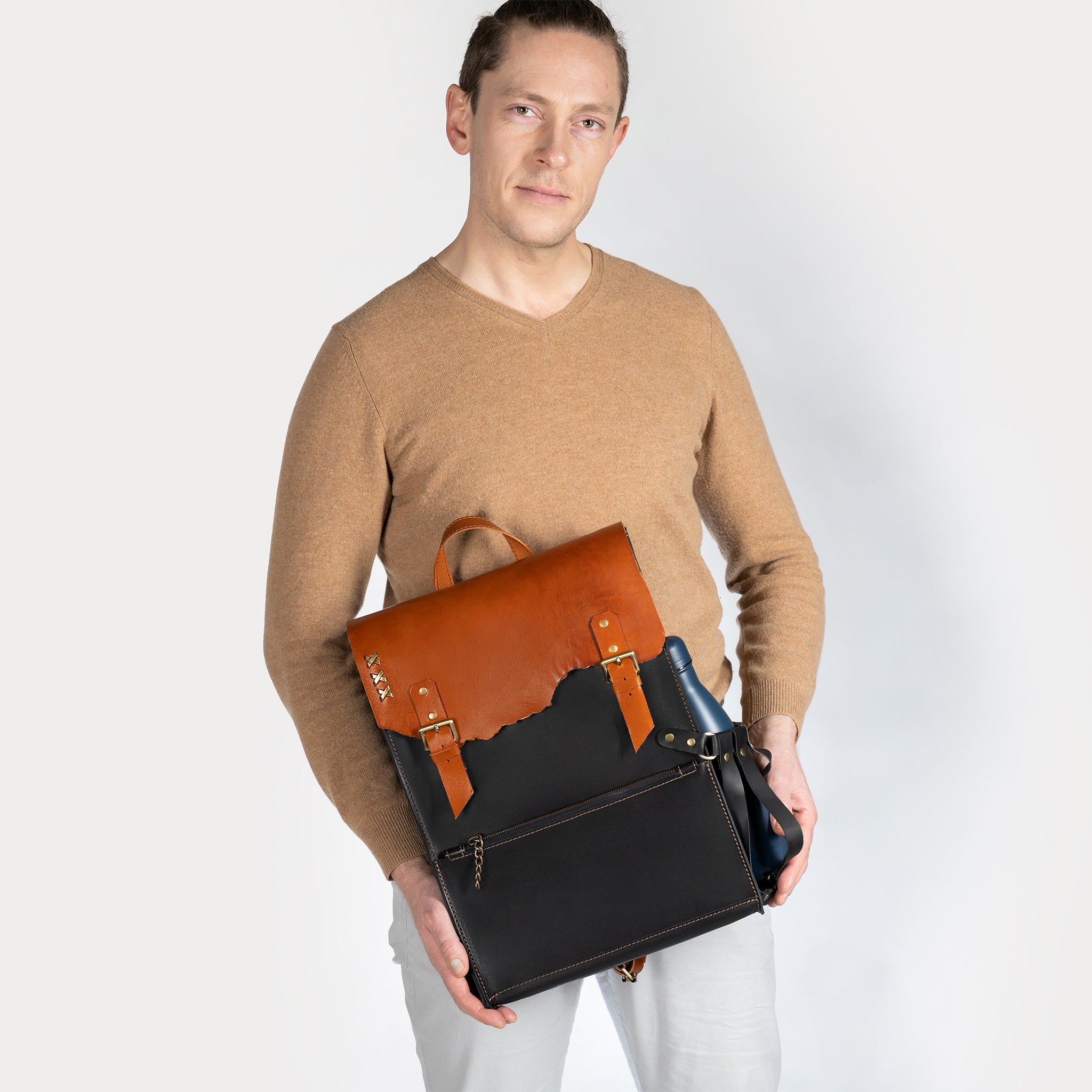 Men's Handcrafting Leather Backpack - 13", 14", 15" and 16" inch. laptops- Wild Spirit