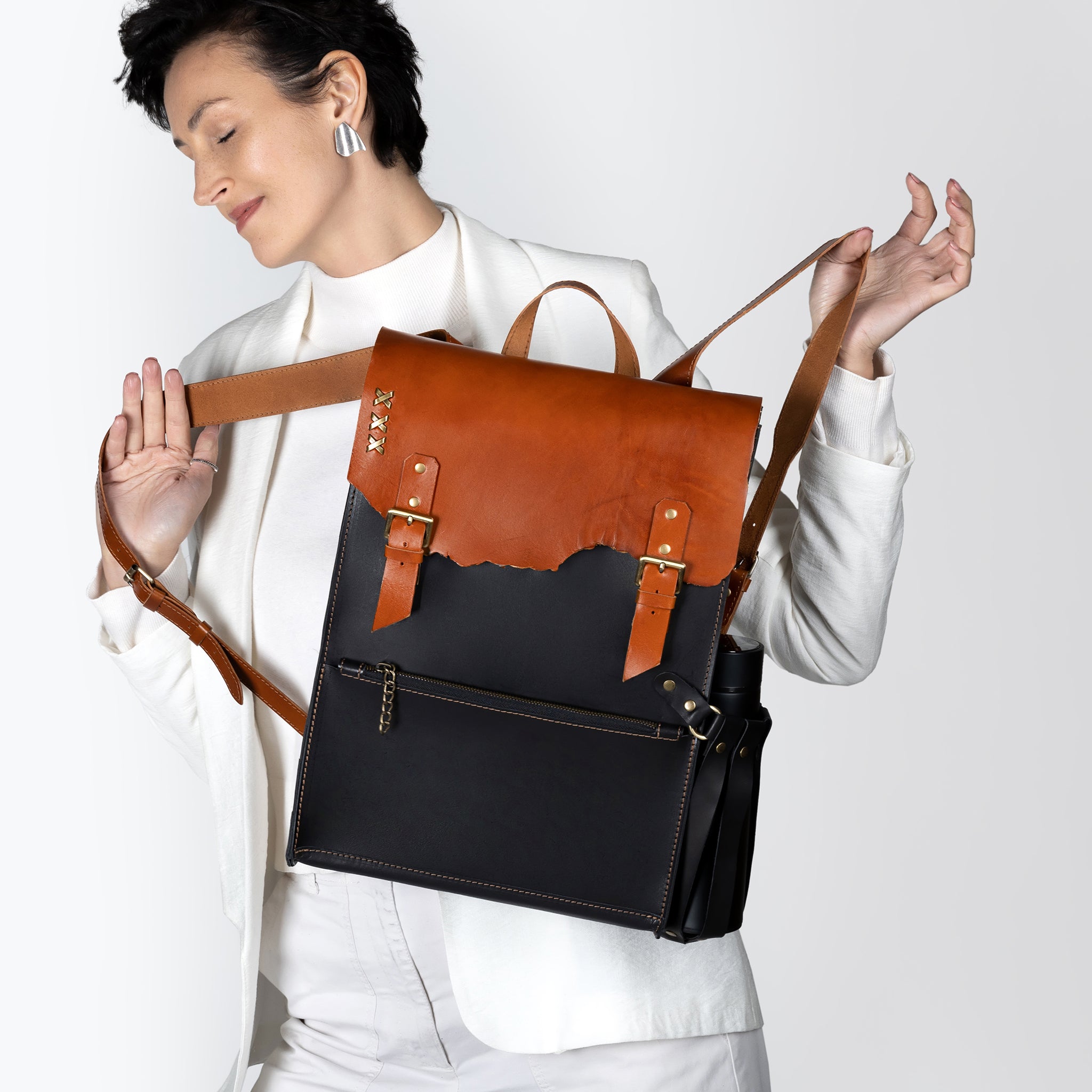 Women's Handcrafting Leather Backpack- 13", 14", 15" and 16" inch. laptops- Wild Spirit