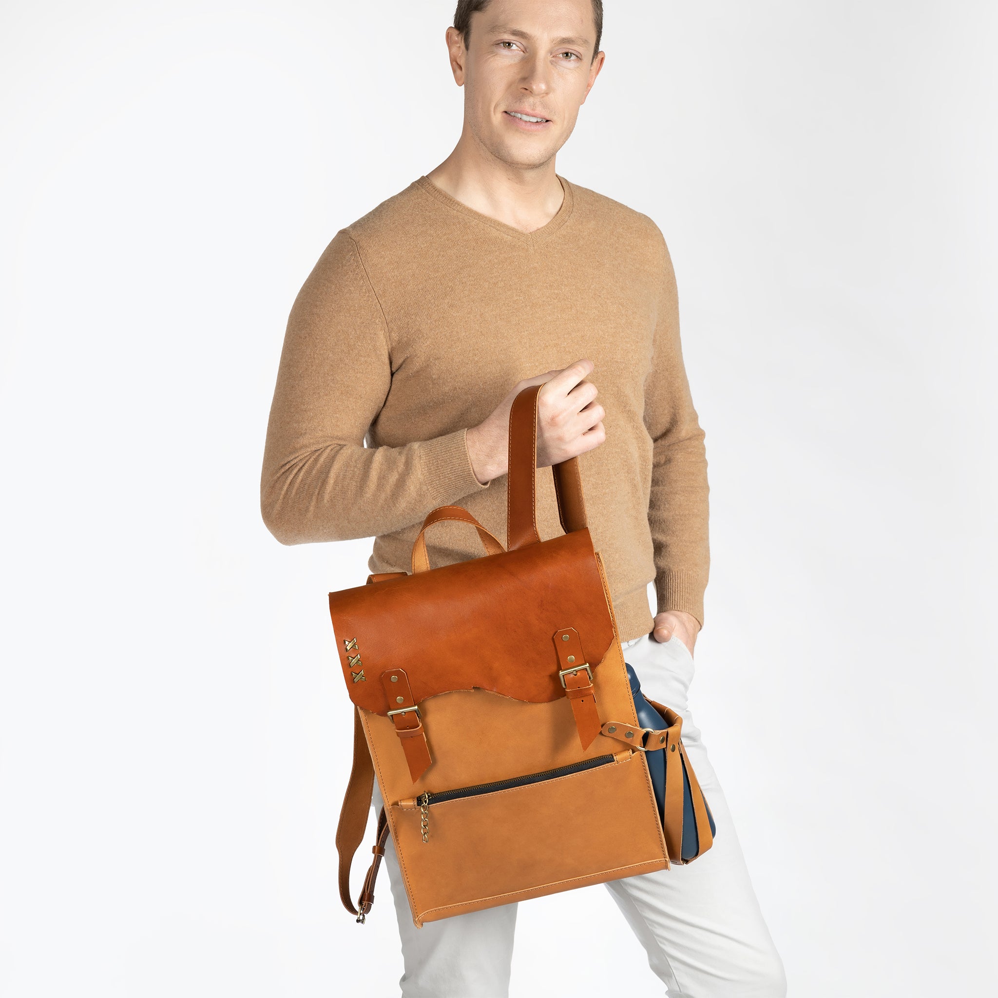 Men's Handcrafting Leather Backpack - 13", 14", 15" and 16" inch. laptops- Wild Spirit
