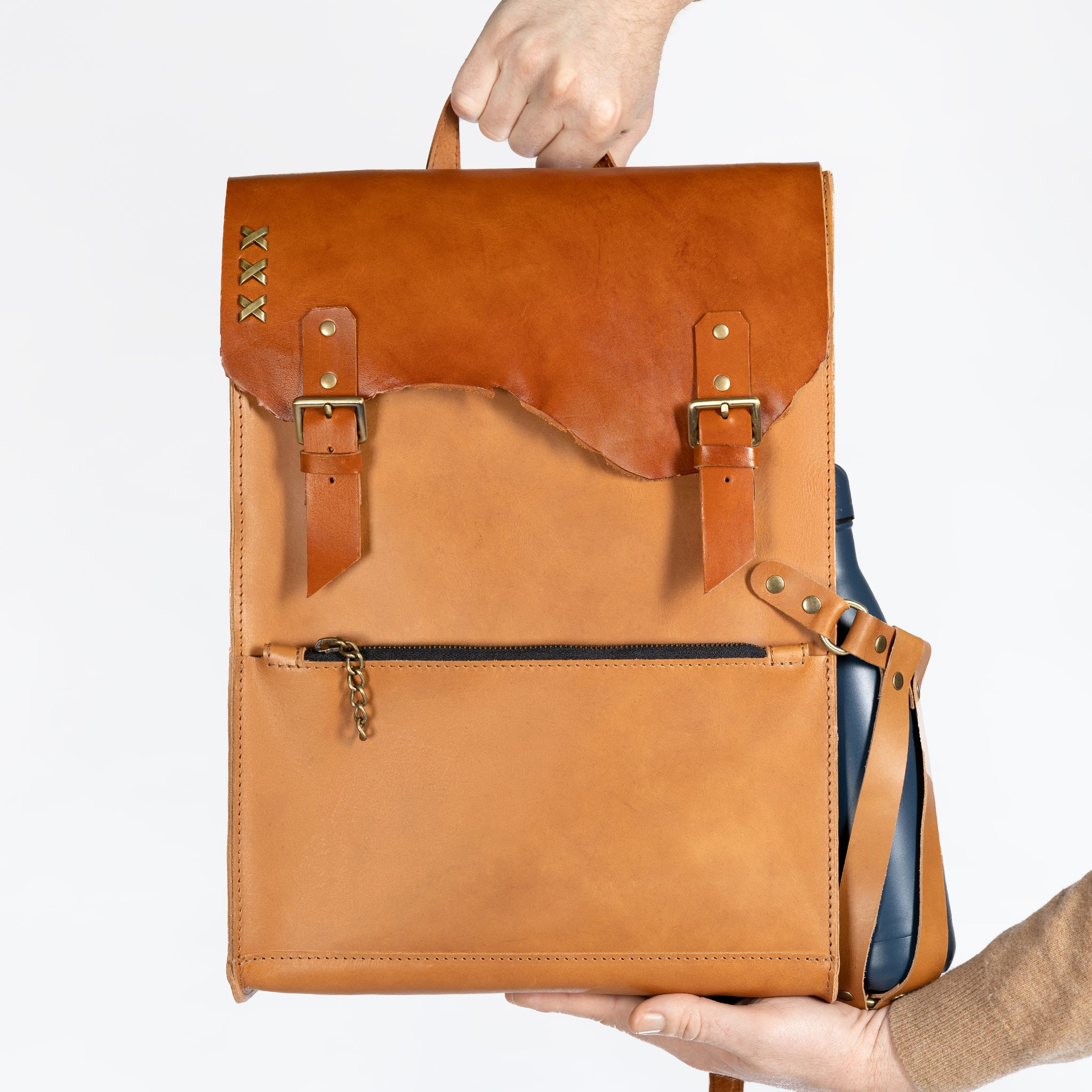 Men's Handcrafting Leather Backpack - 13", 14", 15" and 16" inch. laptops- Wild Spirit