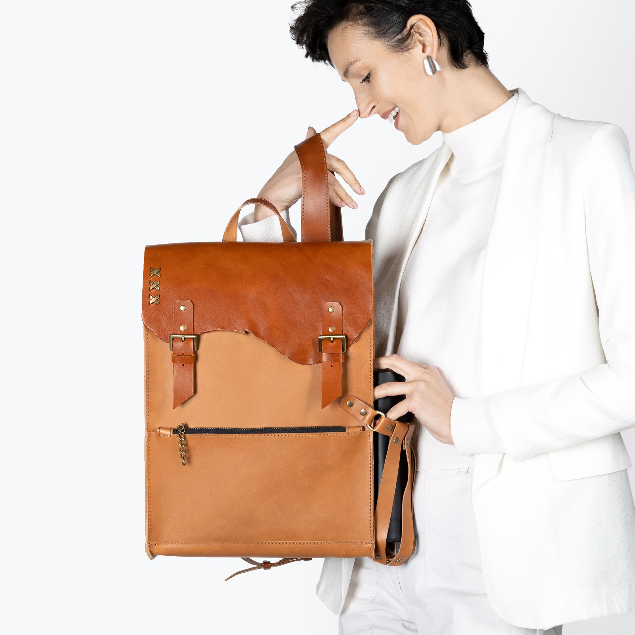 Women's Handcrafting Leather Backpack- 13", 14", 15" and 16" inch. laptops- Wild Spirit