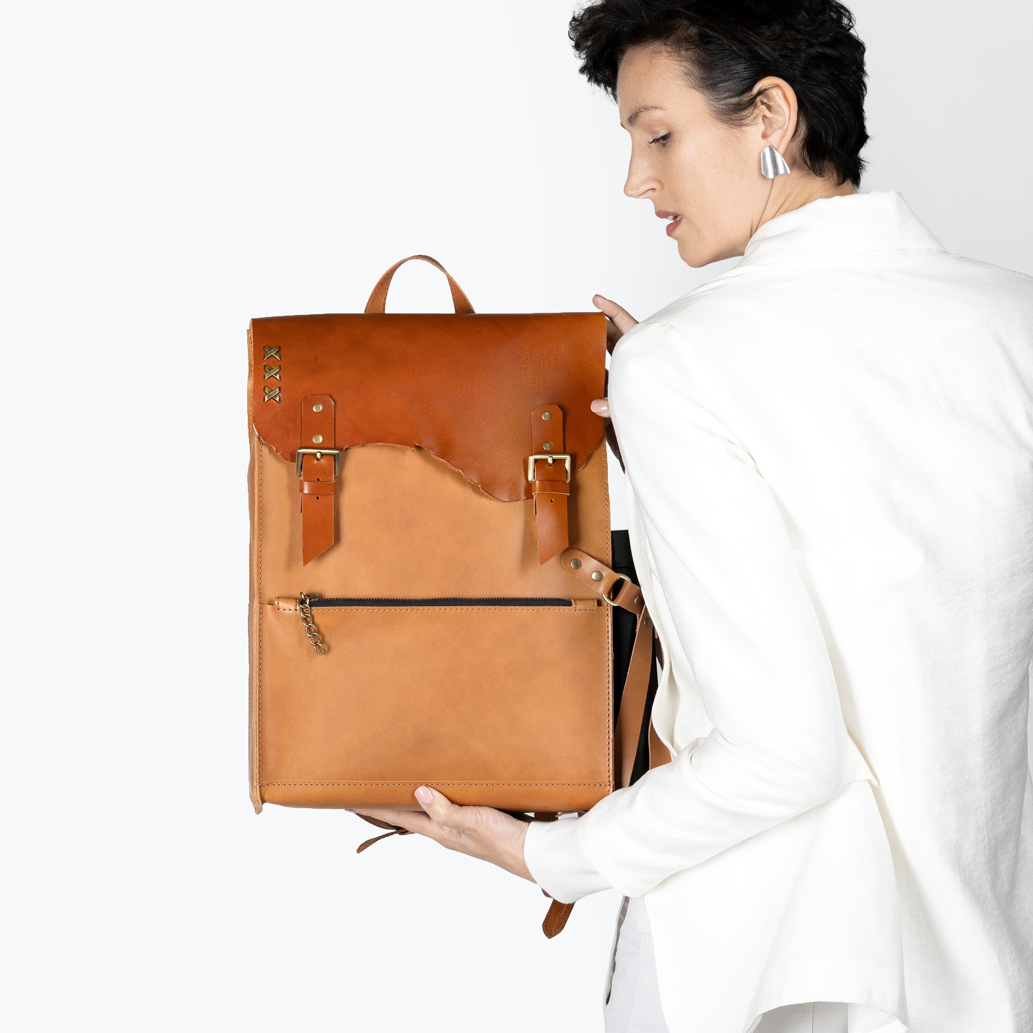 Women's Handcrafting Leather Backpack- 13", 14", 15" and 16" inch. laptops- Wild Spirit