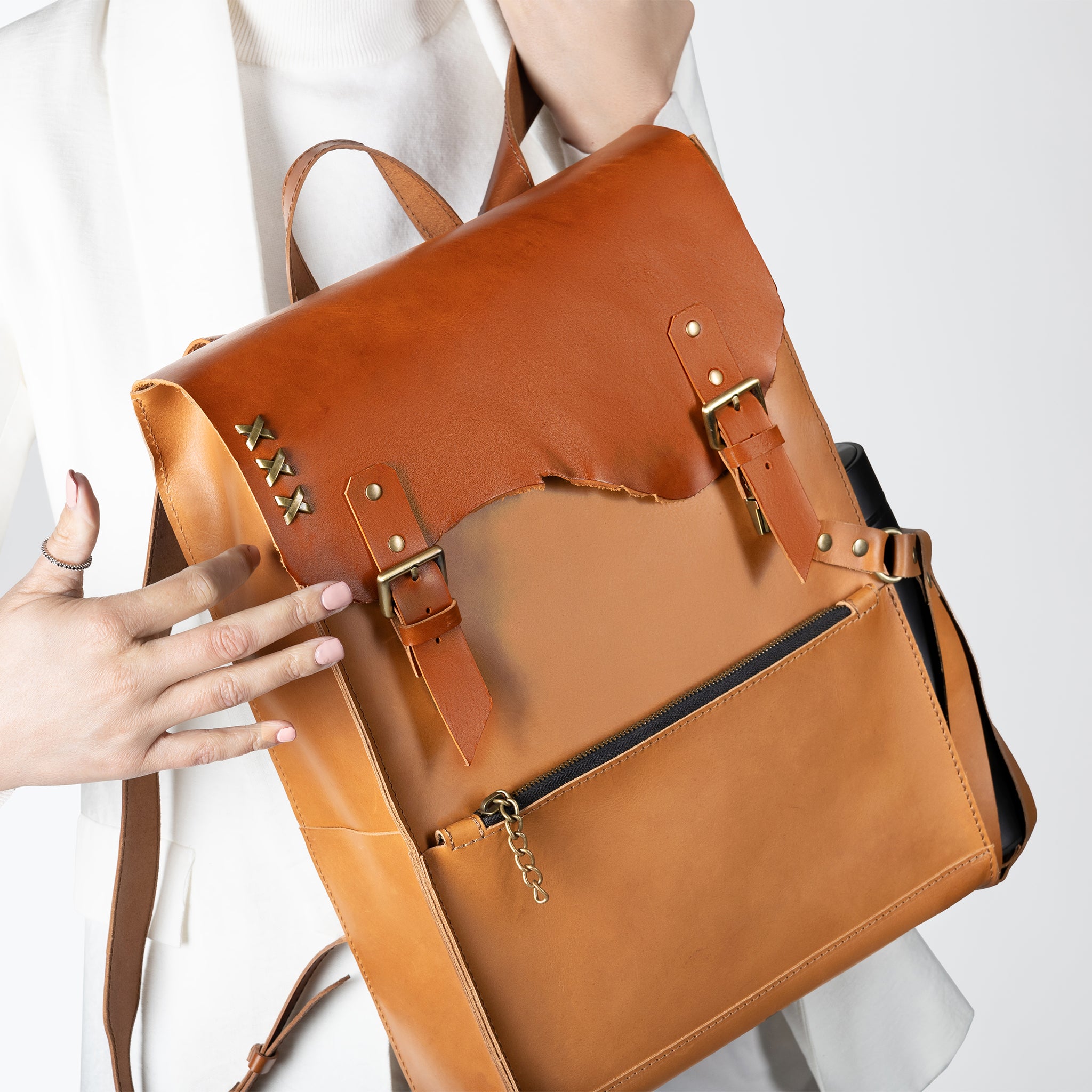 Women's Handcrafting Leather Backpack- 13", 14", 15" and 16" inch. laptops- Wild Spirit