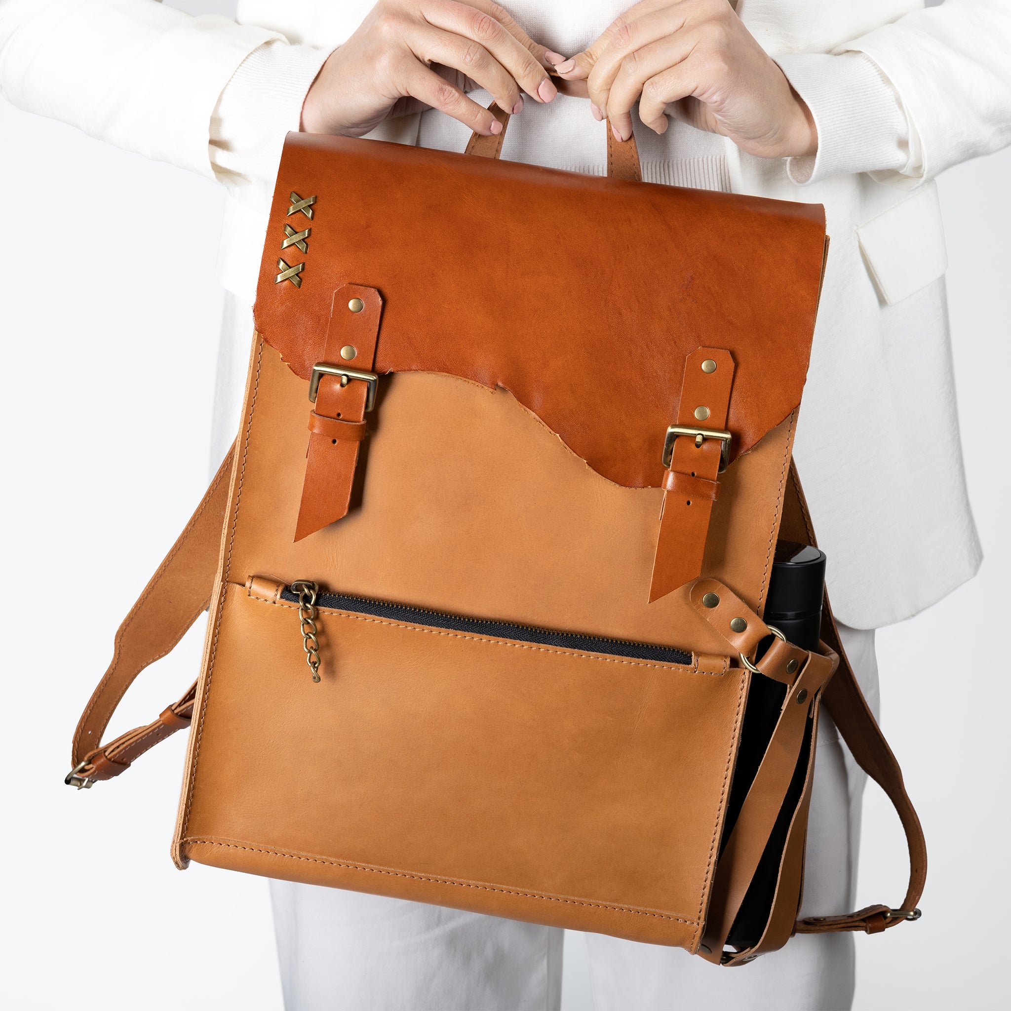 Women's Handcrafting Leather Backpack- 13", 14", 15" and 16" inch. laptops- Wild Spirit