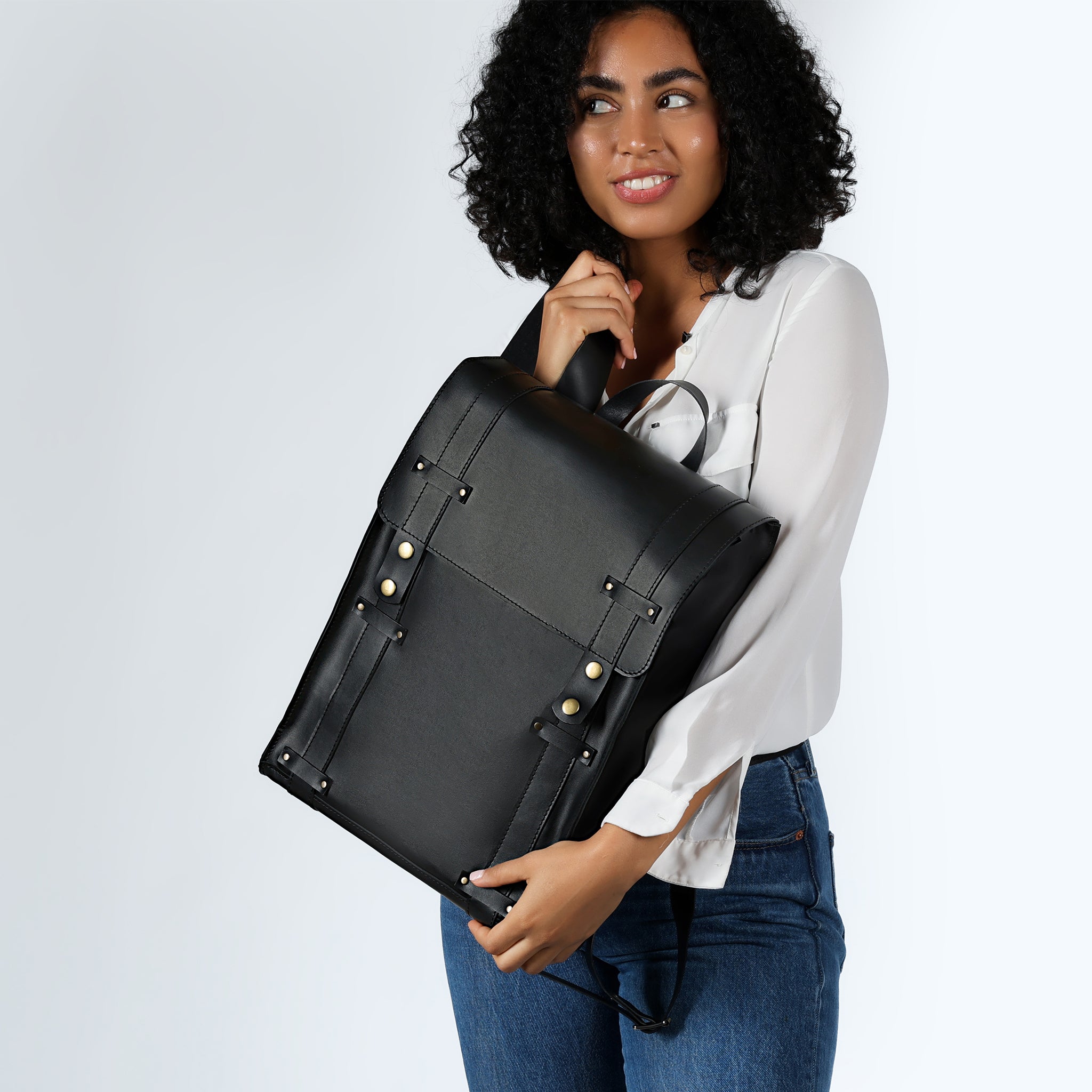Women's Handcrafting Leather Backpack - Storyteller 13", 14", 15" and 16" inch laptops