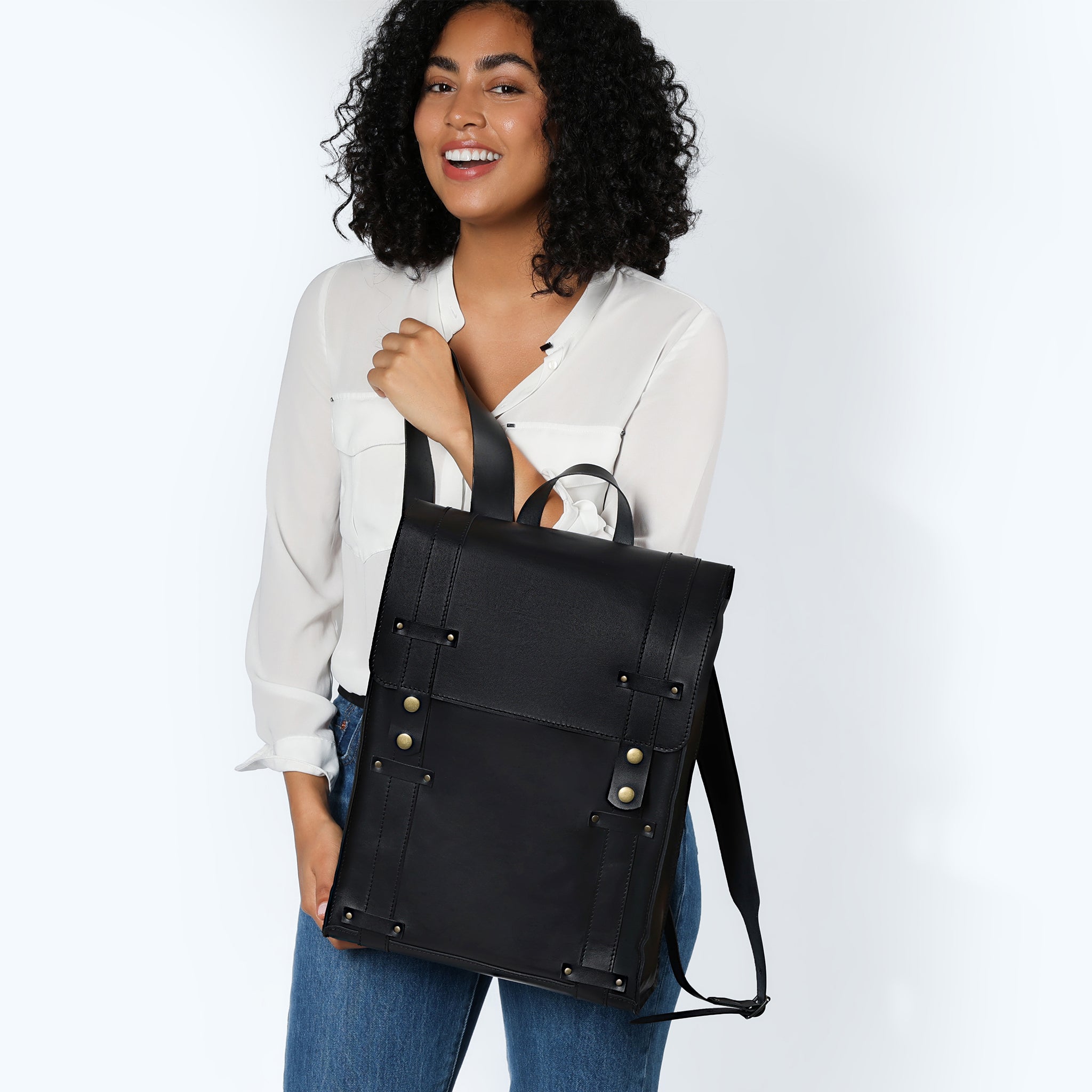 Women's Handcrafting Leather Backpack - Storyteller 13", 14", 15" and 16" inch laptops
