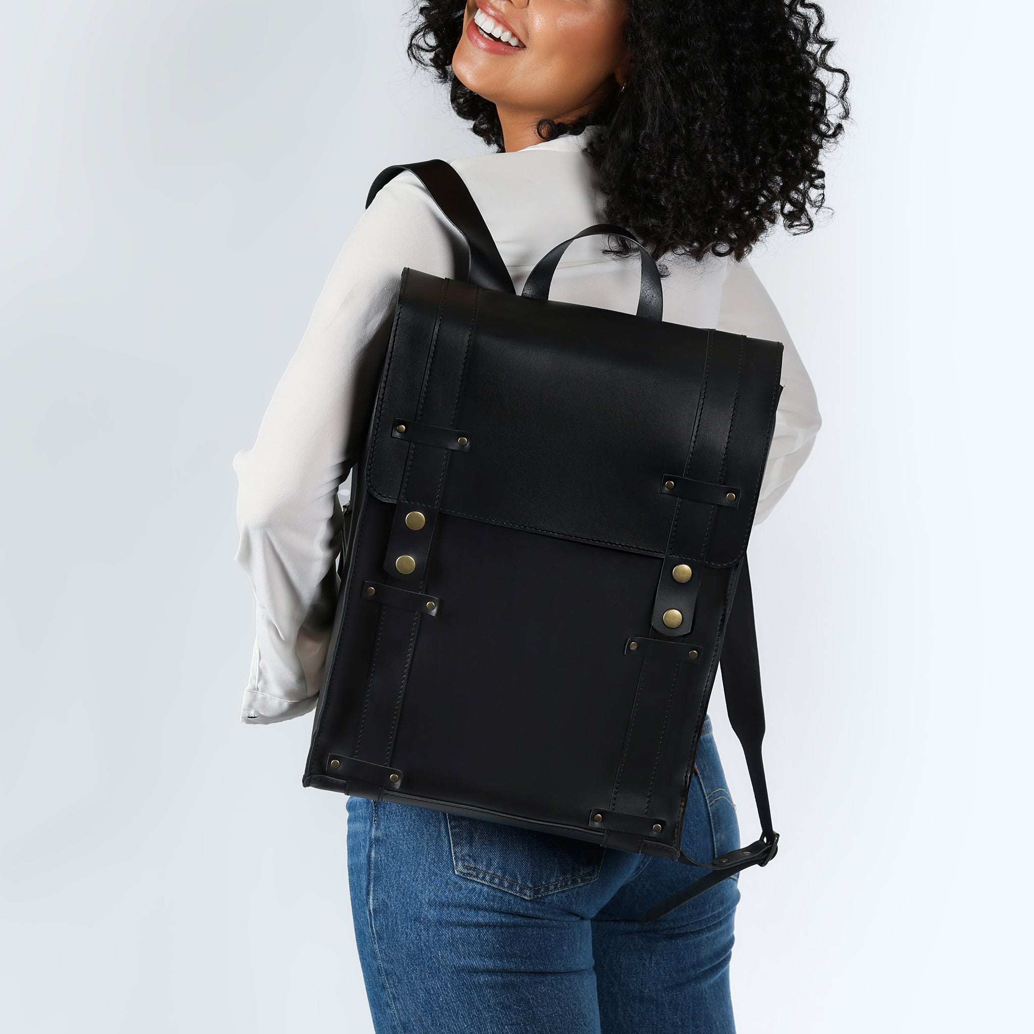 Women's Handcrafting Leather Backpack - Storyteller 13", 14", 15" and 16" inch laptops