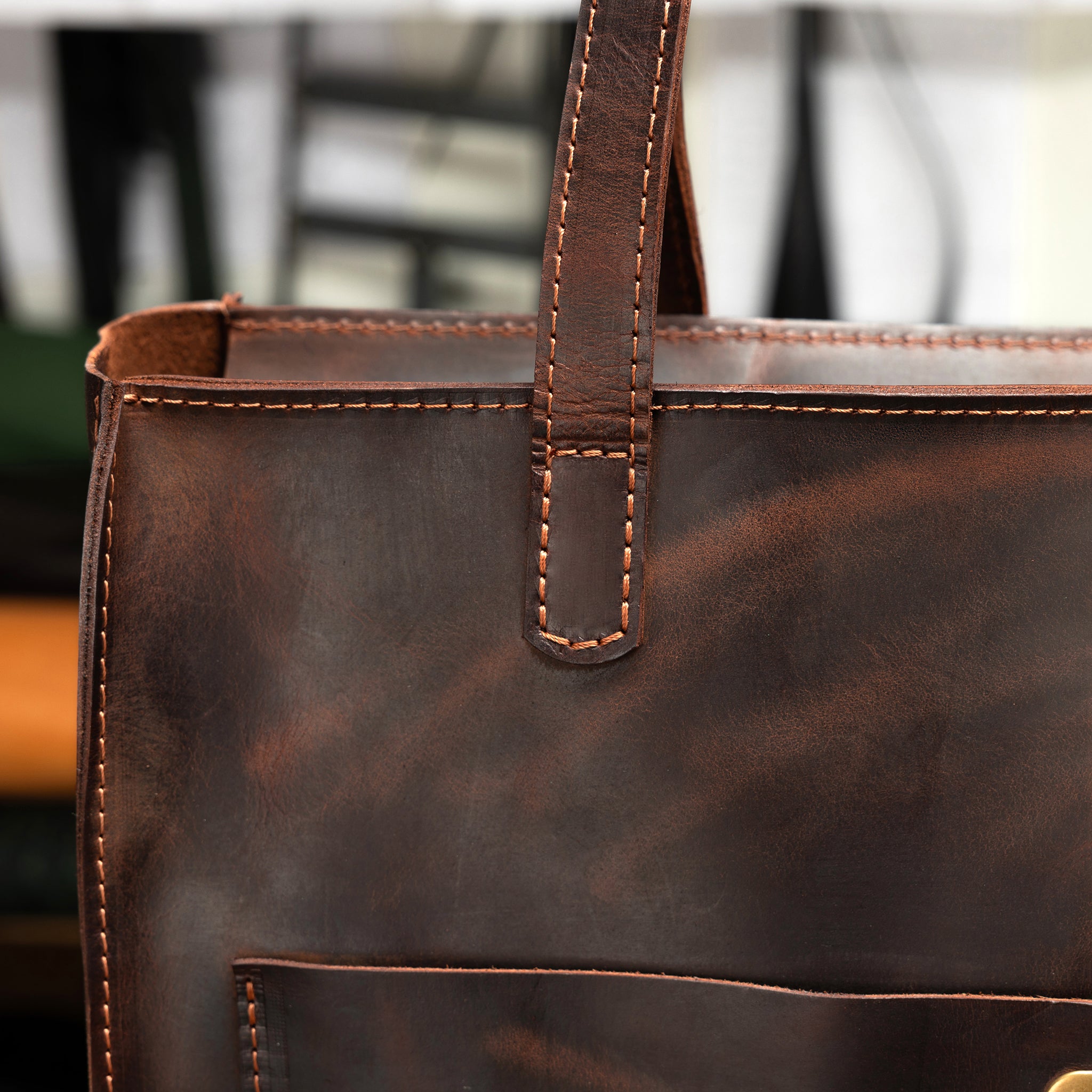 Handmade Leather Tote Laptop Bag For Women 13"and 14 inch. Laptops - Western
