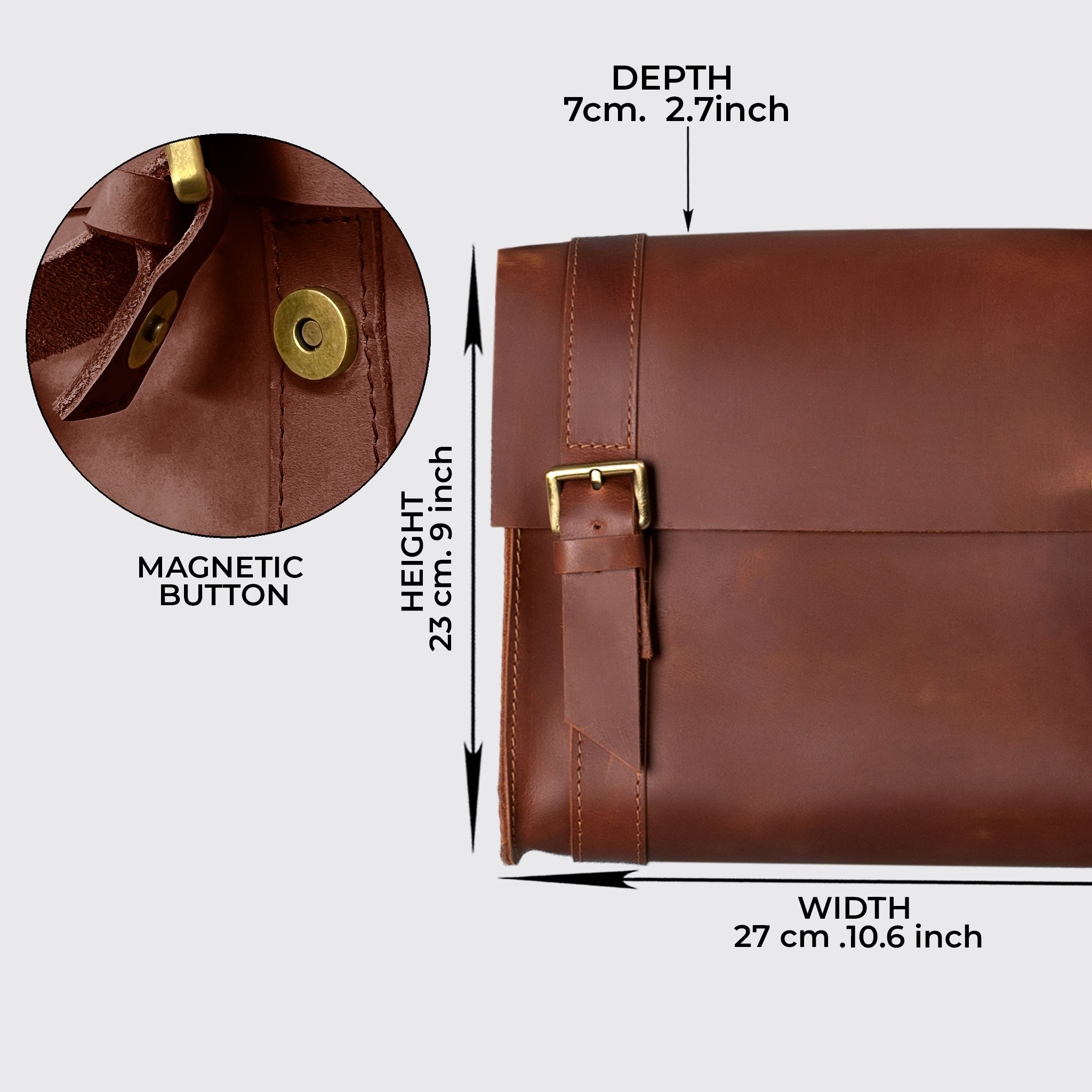Handmade Leather Satchel Bag Crossbody Bag Women - Vintage wood
