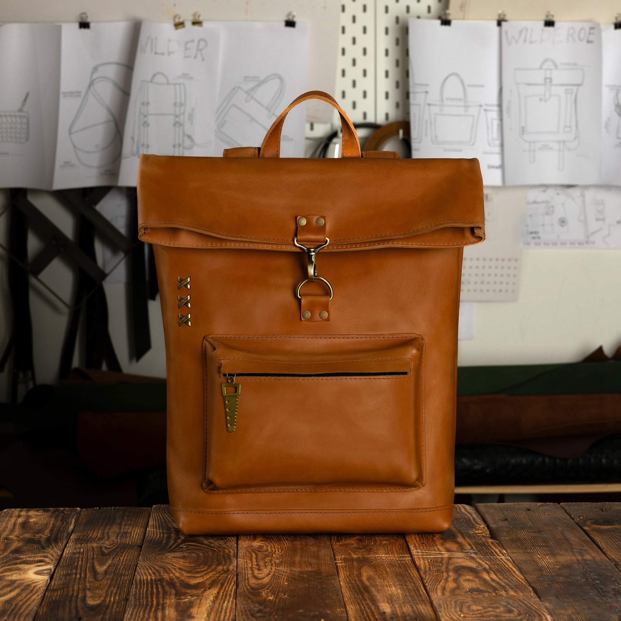 Roll-top Handcrafting Leather Women's Backpack - Forester 13", 14", 15" and 16" inch laptops